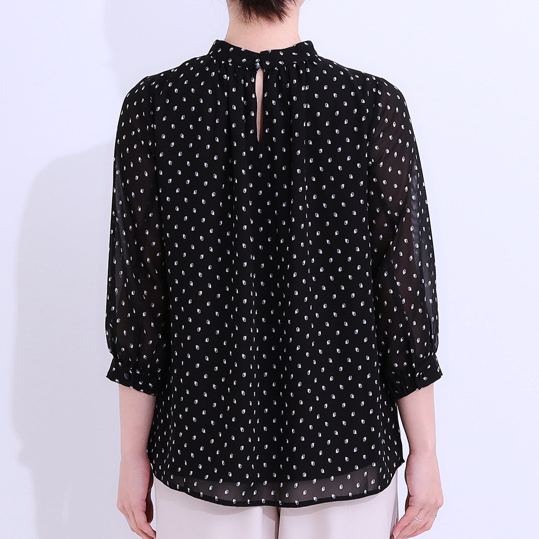 SHOO･LA･RUE「【S-LL】首元ギャザーが大人上品な シフォンブラウス」|シャツ・ブラウス|