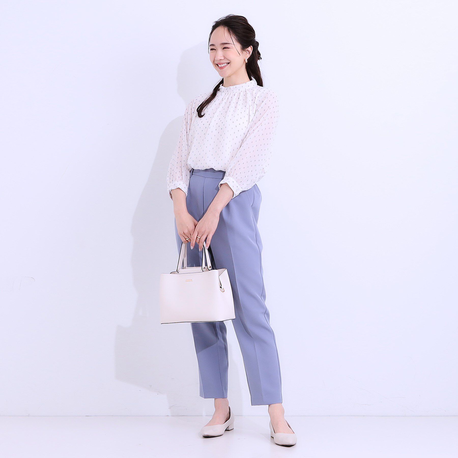 SHOO･LA･RUE「【S-LL】首元ギャザーが大人上品な シフォンブラウス」|シャツ・ブラウス|