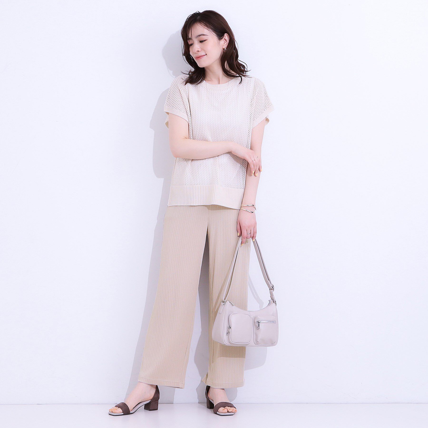 SHOO･LA･RUE「【S-LL】さらっと穿けて動きやすい リブイージーパンツ」|その他|