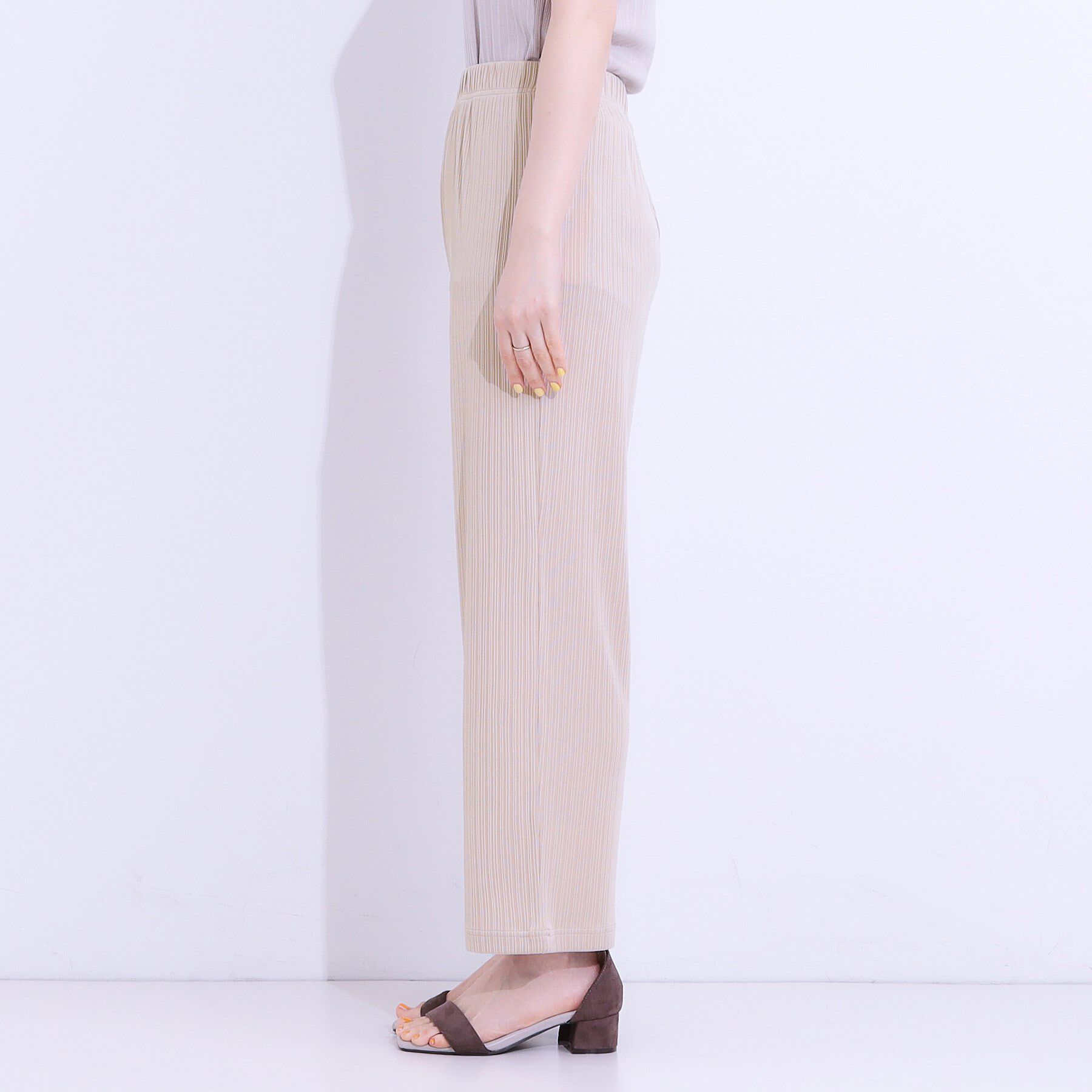 SHOO･LA･RUE「【S-LL】さらっと穿けて動きやすい リブイージーパンツ」|その他|