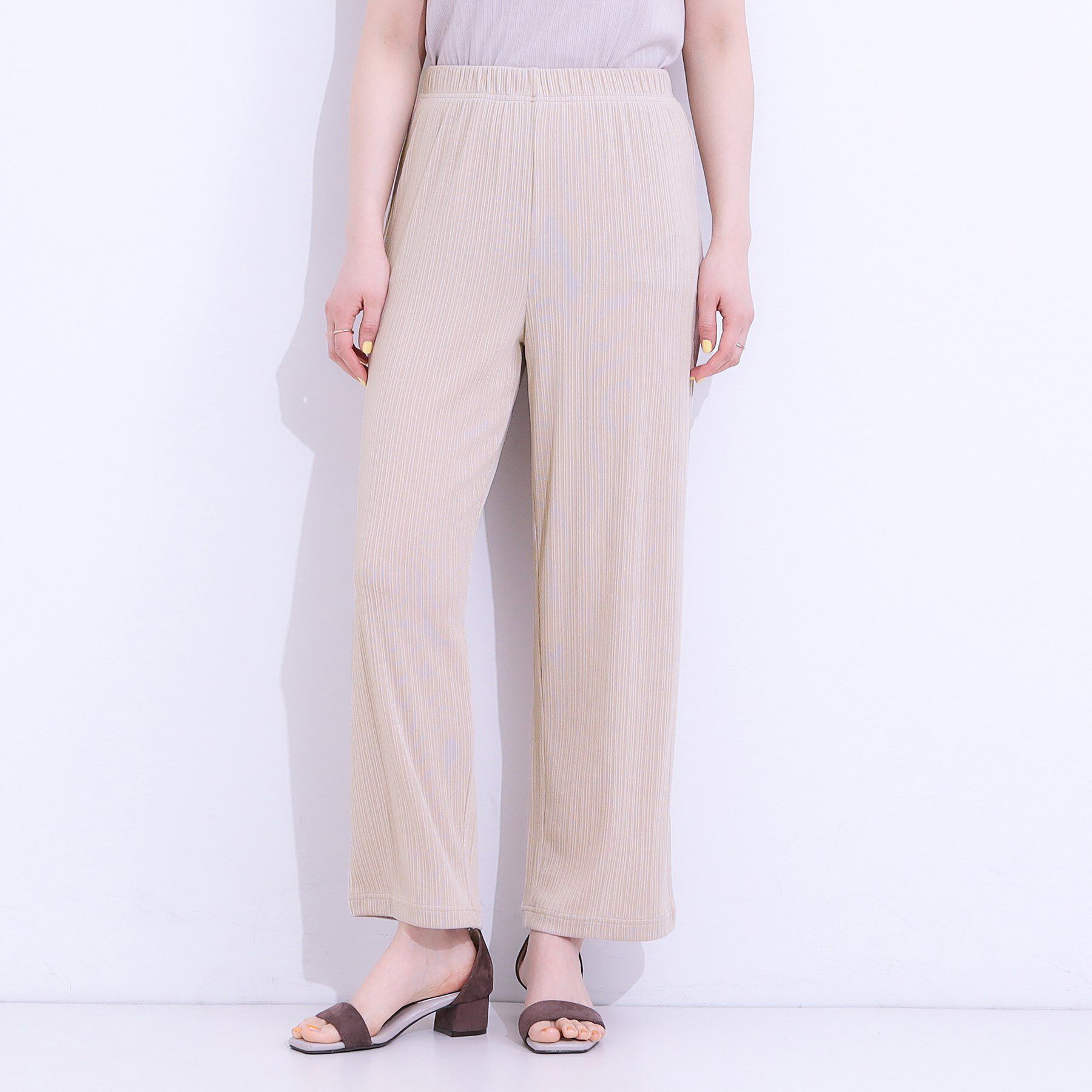 SHOO･LA･RUE「【S-LL】さらっと穿けて動きやすい リブイージーパンツ」|その他|