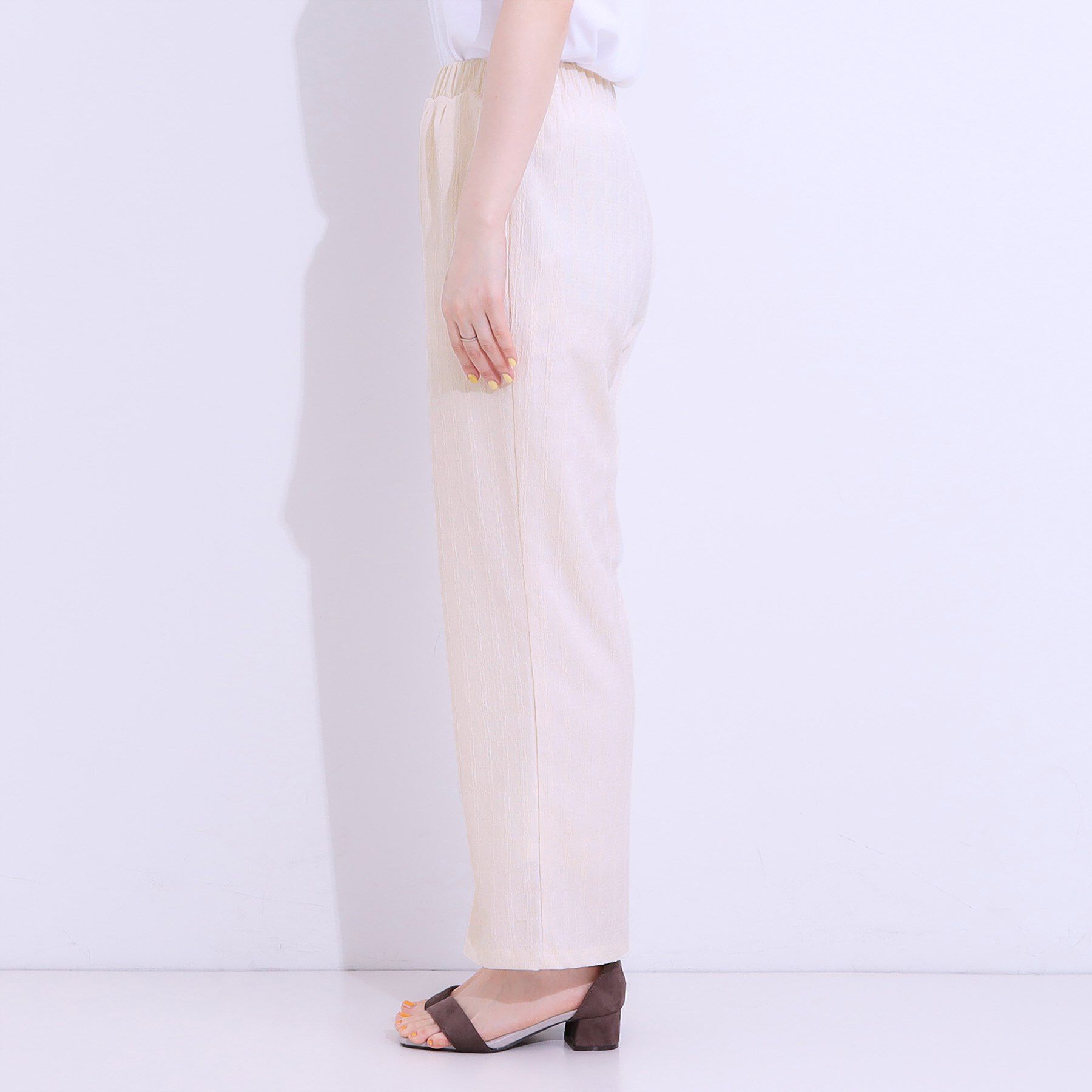 SHOO･LA･RUE「【洗える/S-LL】ウエストゴムで楽ちん ジャカード柄イージーパンツ」|その他|