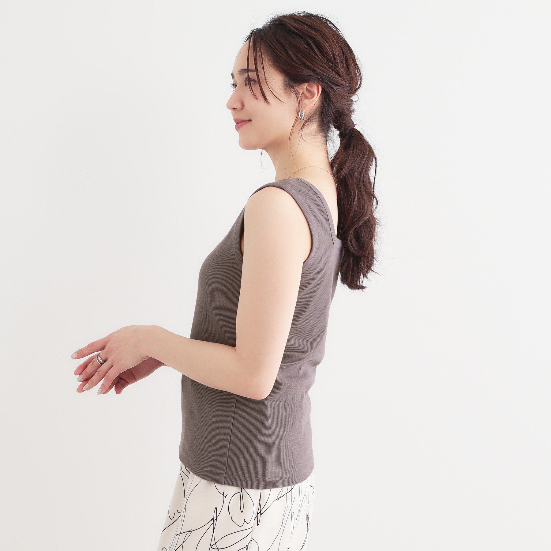 SHOO･LA･RUE「【S-LL】2WAYネック リブタンクトップ」|キャミソール|