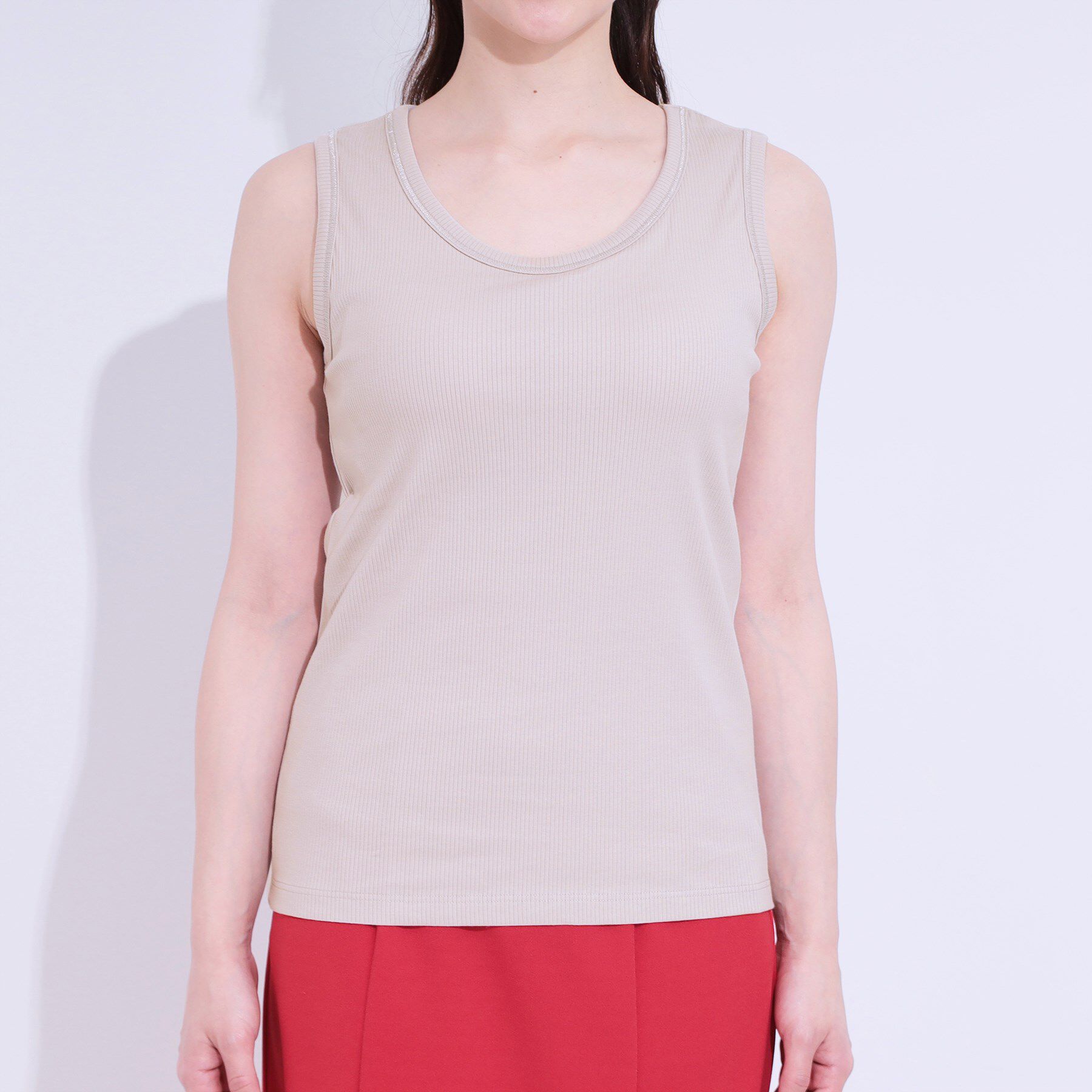 SHOO･LA･RUE「カップ付きテレコタンクトップ」|キャミソール|