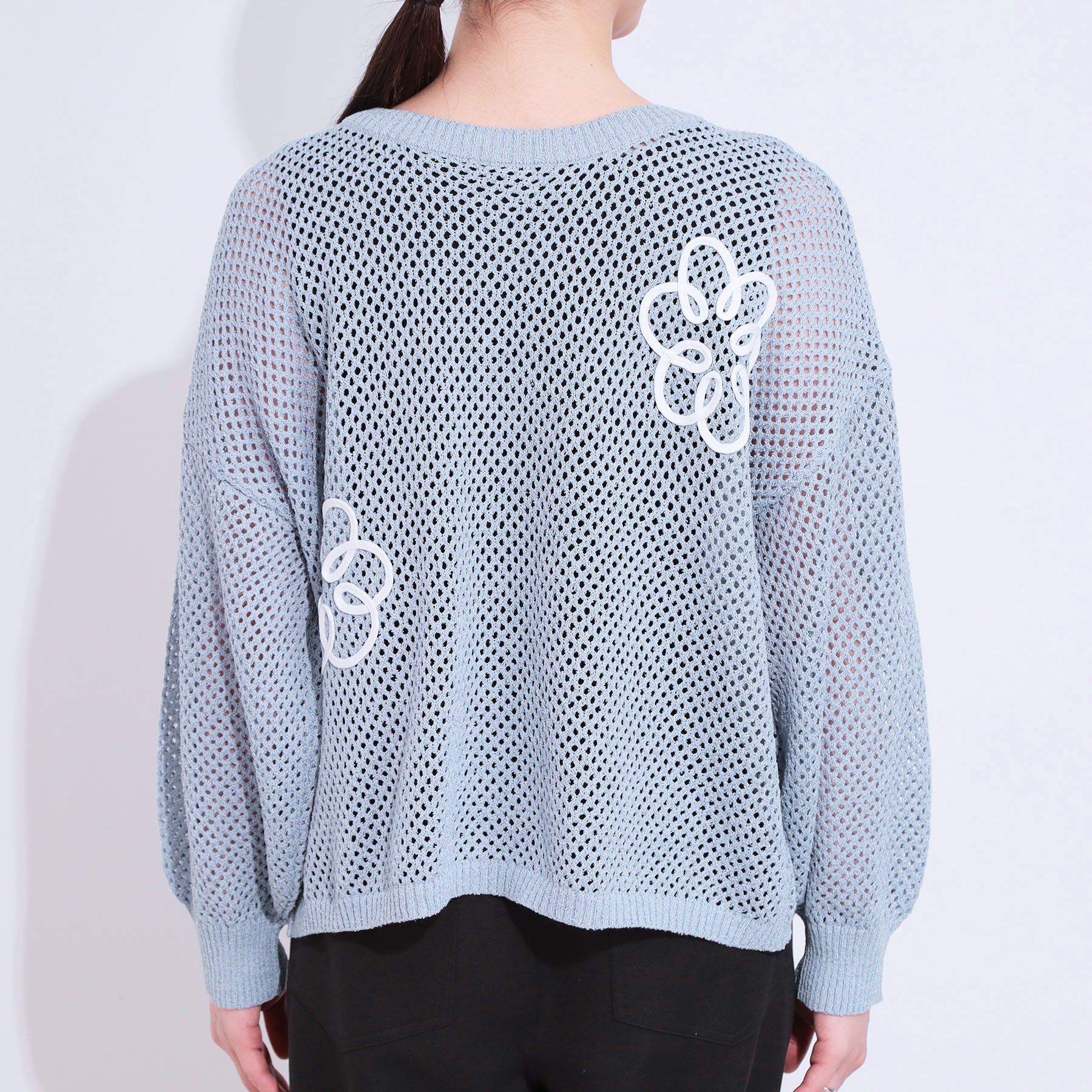 SHOO･LA･RUE「柄コード刺繍アソート メッシュ2WAYカーデ」|カーディガン|