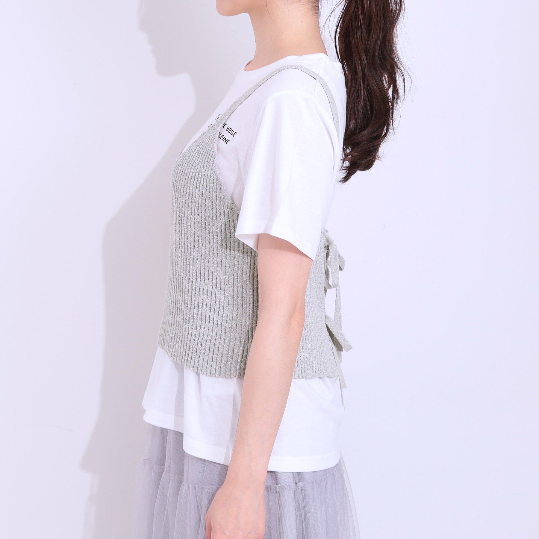 SHOO･LA･RUE「【S-LL/2点セット】ラメニットキャミ＆ロゴTシャツ」|その他|