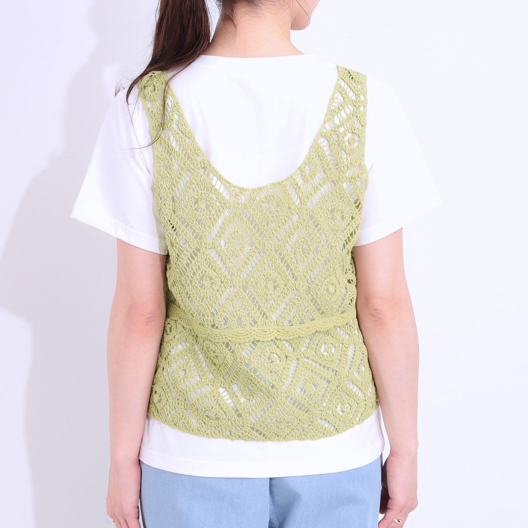 SHOO･LA･RUE「【S-LL/2点セット】大人カジュアルに レースビスチェ+プリントTシャツ」|その他|