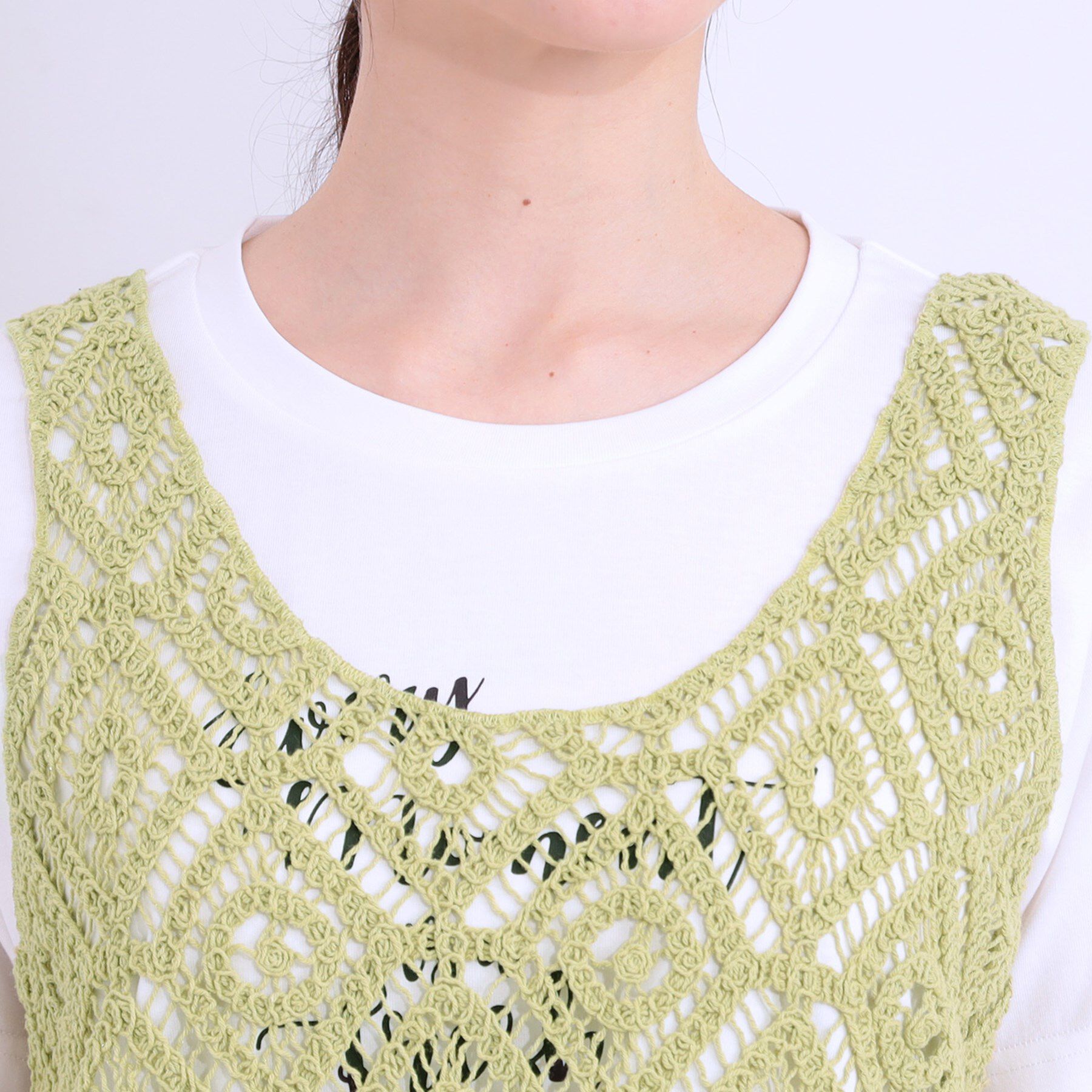 SHOO･LA･RUE「【S-LL/2点セット】大人カジュアルに レースビスチェ+プリントTシャツ」|その他|