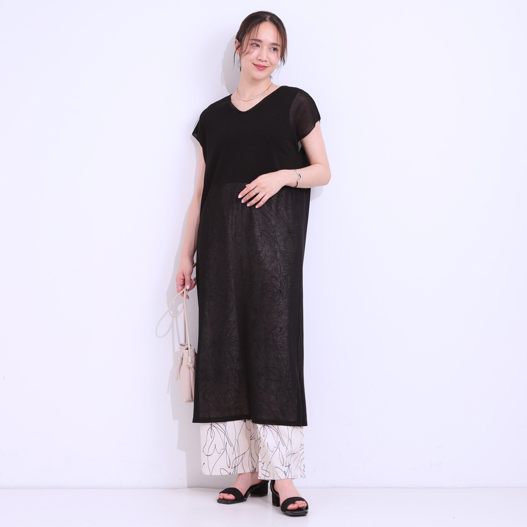 SHOO･LA･RUE「【洗える/S-LL】大人のシアーニットワンピース」|ワンピース|