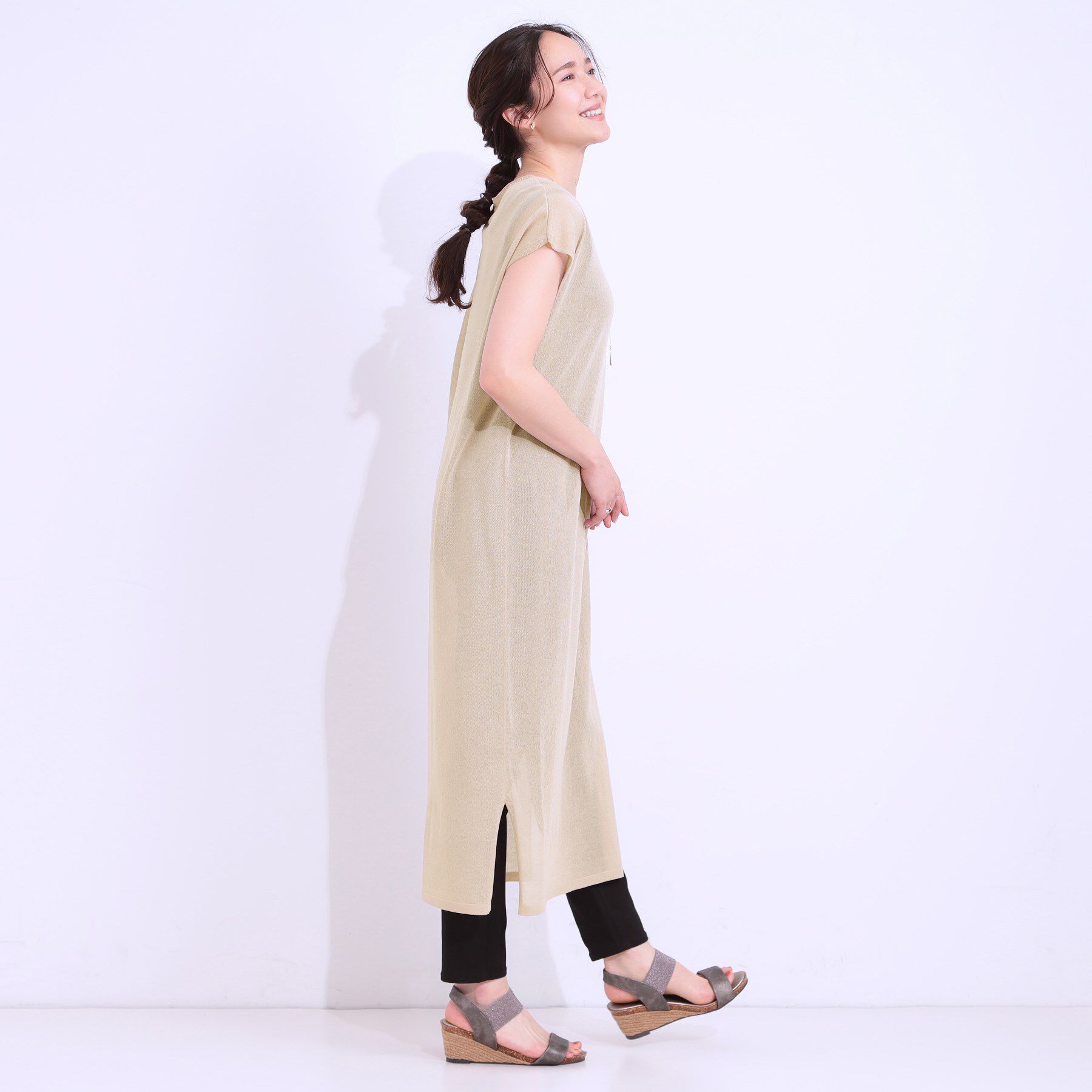 SHOO･LA･RUE「【洗える/S-LL】大人のシアーニットワンピース」|ワンピース|