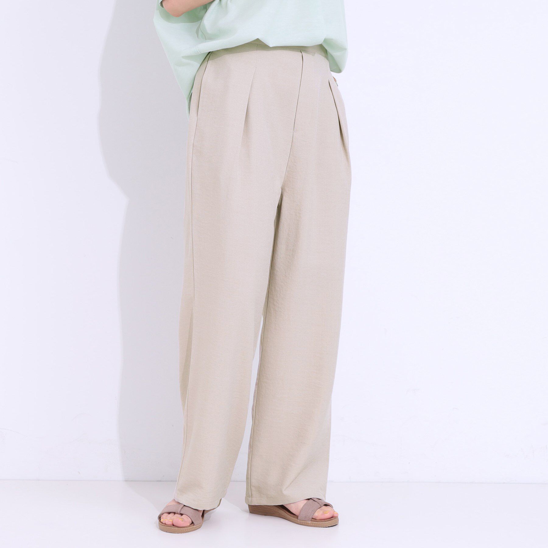 SHOO･LA･RUE「【洗える/S-LL】麻調ビンテージストレート」|その他|