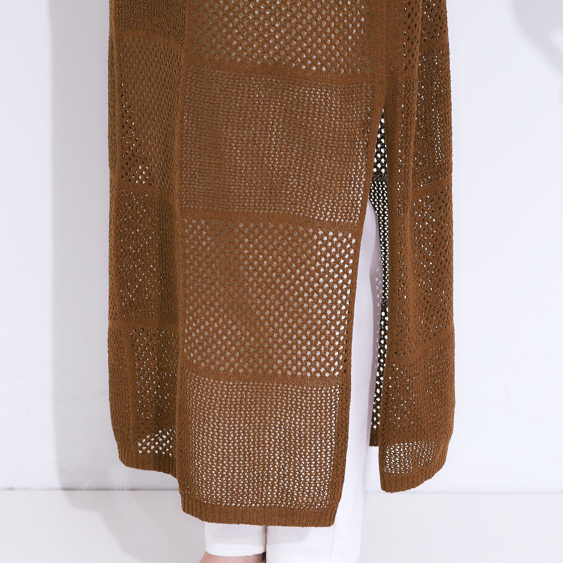 SHOO･LA･RUE「【前後2WAY】リネンライクブークレ パッチワーク風ニットワンピース」|ワンピース|