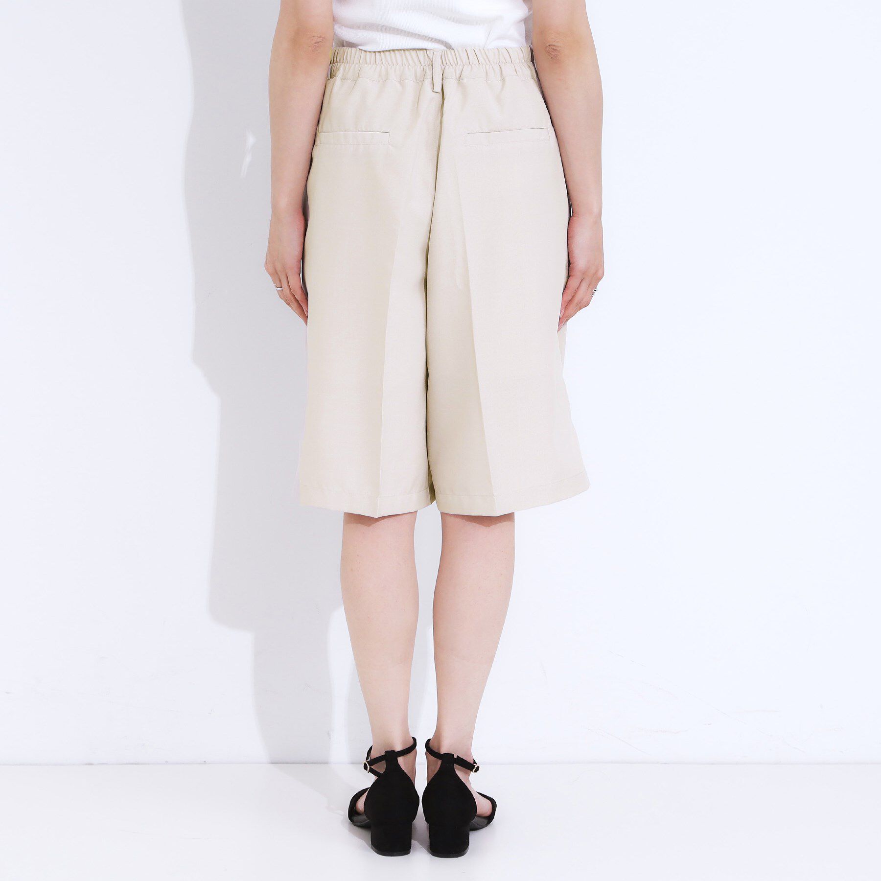 SHOO･LA･RUE「【S-LL】大人のための 麻調タックハーフパンツ」|その他|