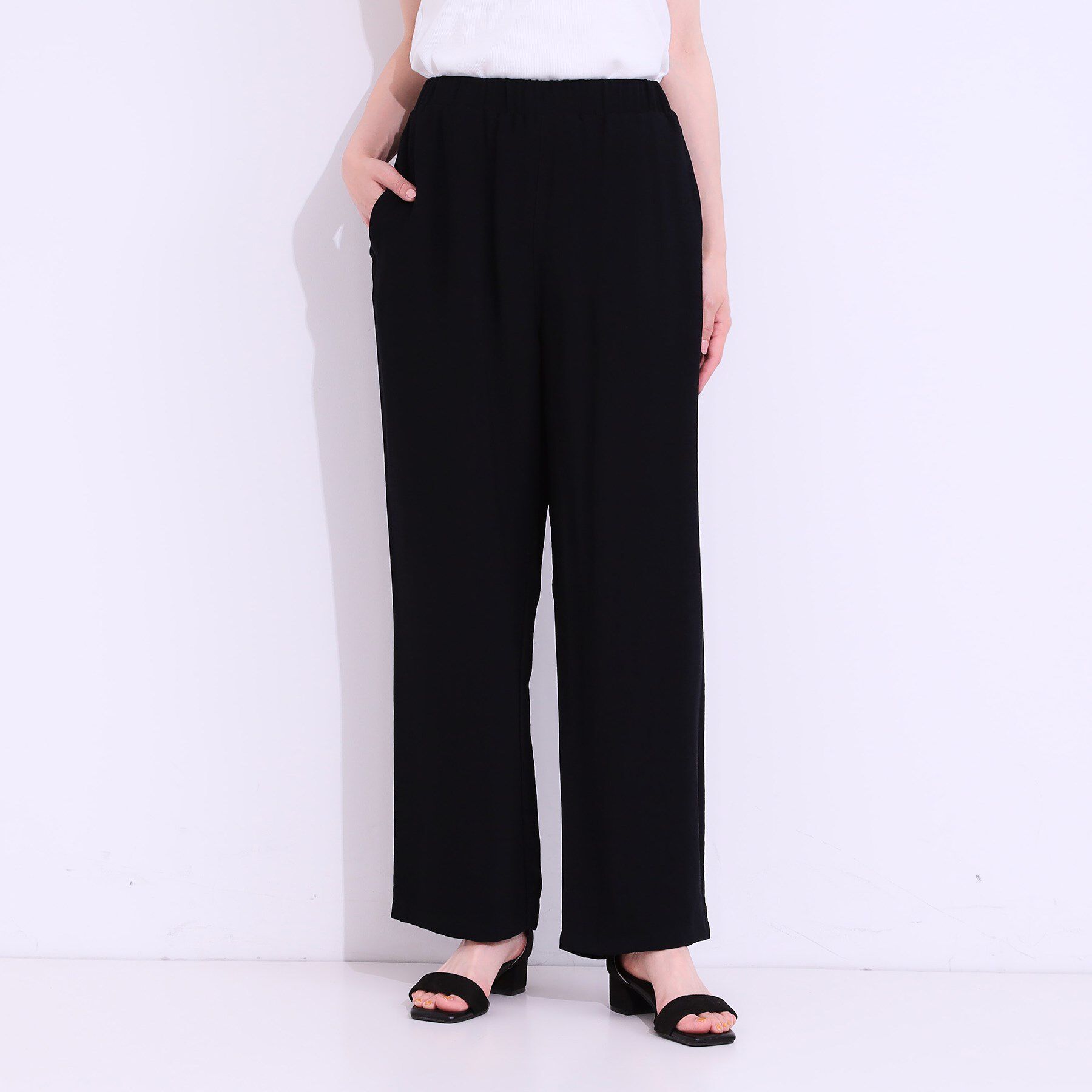 SHOO･LA･RUE「【S-LL/ひんやり】楽してきれい見え ドビースラブ ストレートパンツ」|その他|