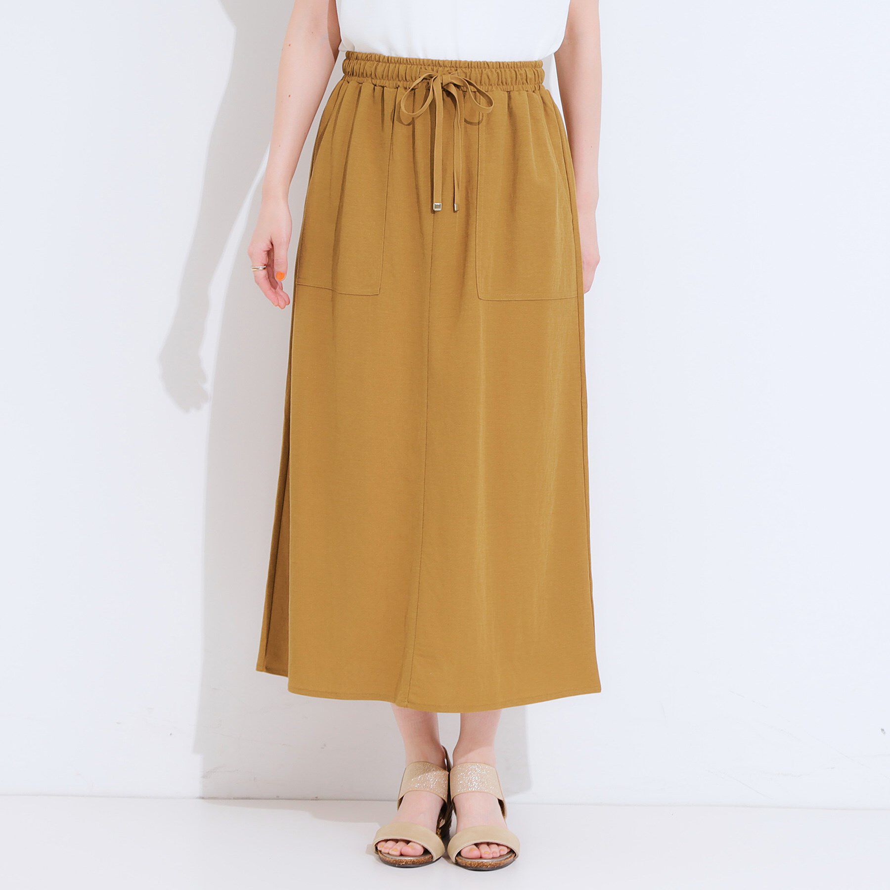 SHOO･LA･RUE「【セットアップ可/ひんやり】大人カジュアルに ベイカー風デザインスカート」|スカート|