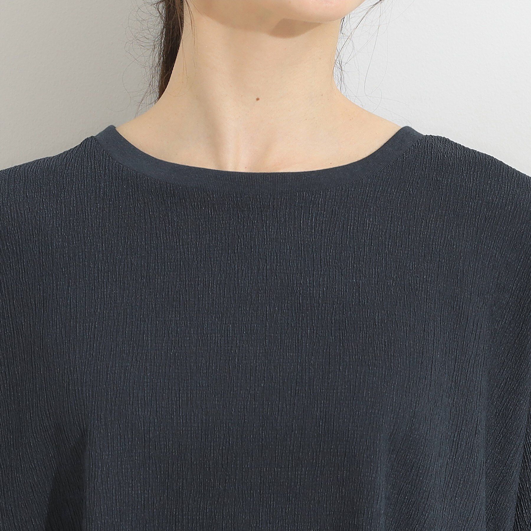 SHOO･LA･RUE「【S-LL/洗える/体型カバー/5分袖】涼しくきれいに決まる Aライントップス」|Tシャツ・カットソー|