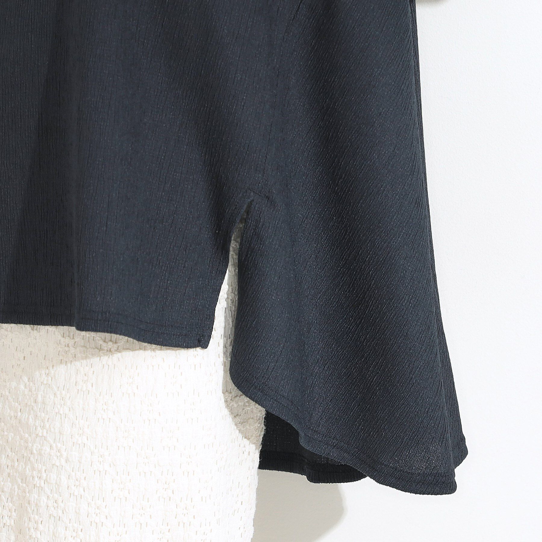 SHOO･LA･RUE「【S-LL/洗える/体型カバー/5分袖】涼しくきれいに決まる Aライントップス」|Tシャツ・カットソー|