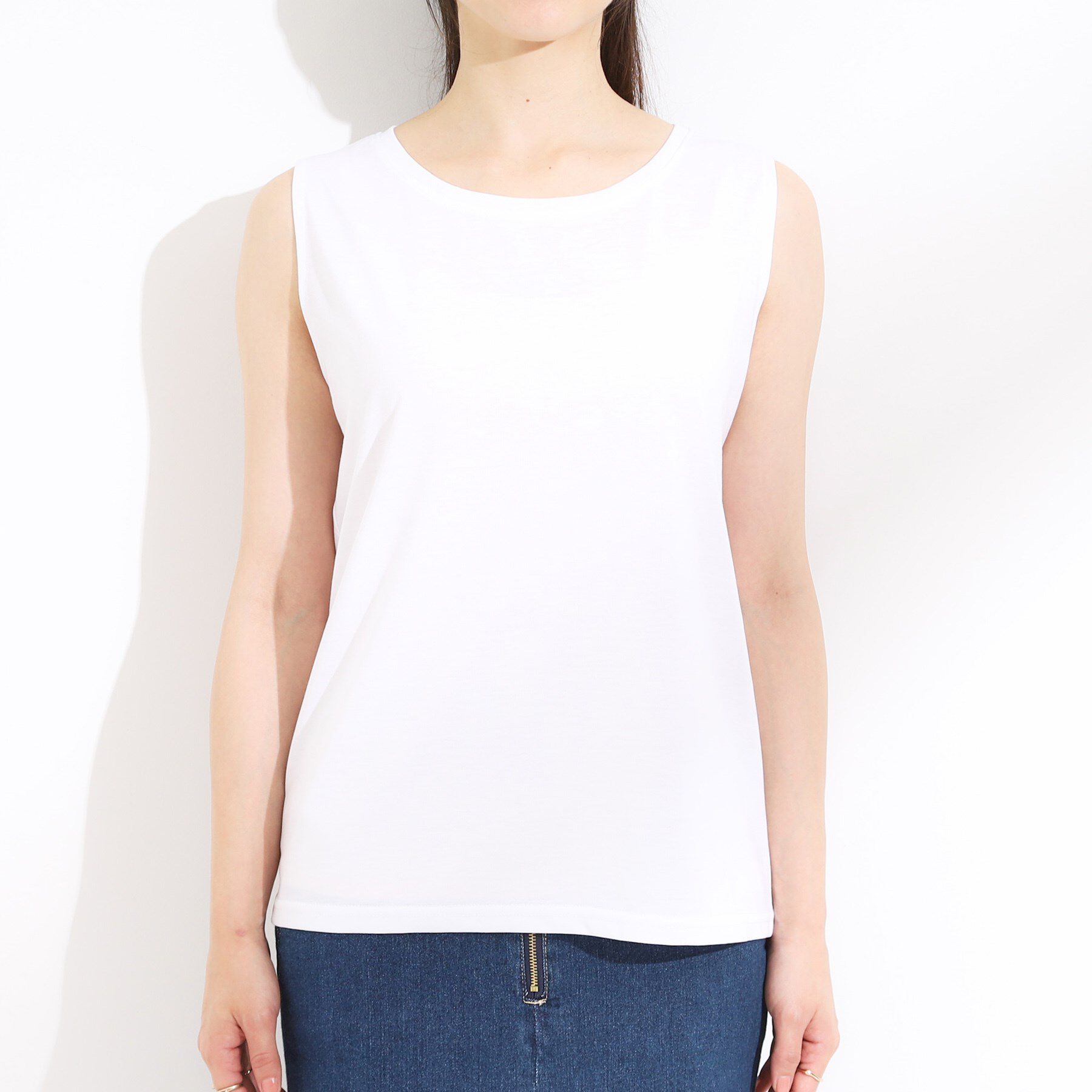 SHOO･LA･RUE「【S-LL/2点セット】配色使いがアクセント 半袖ニット+タンクトップ」|その他|