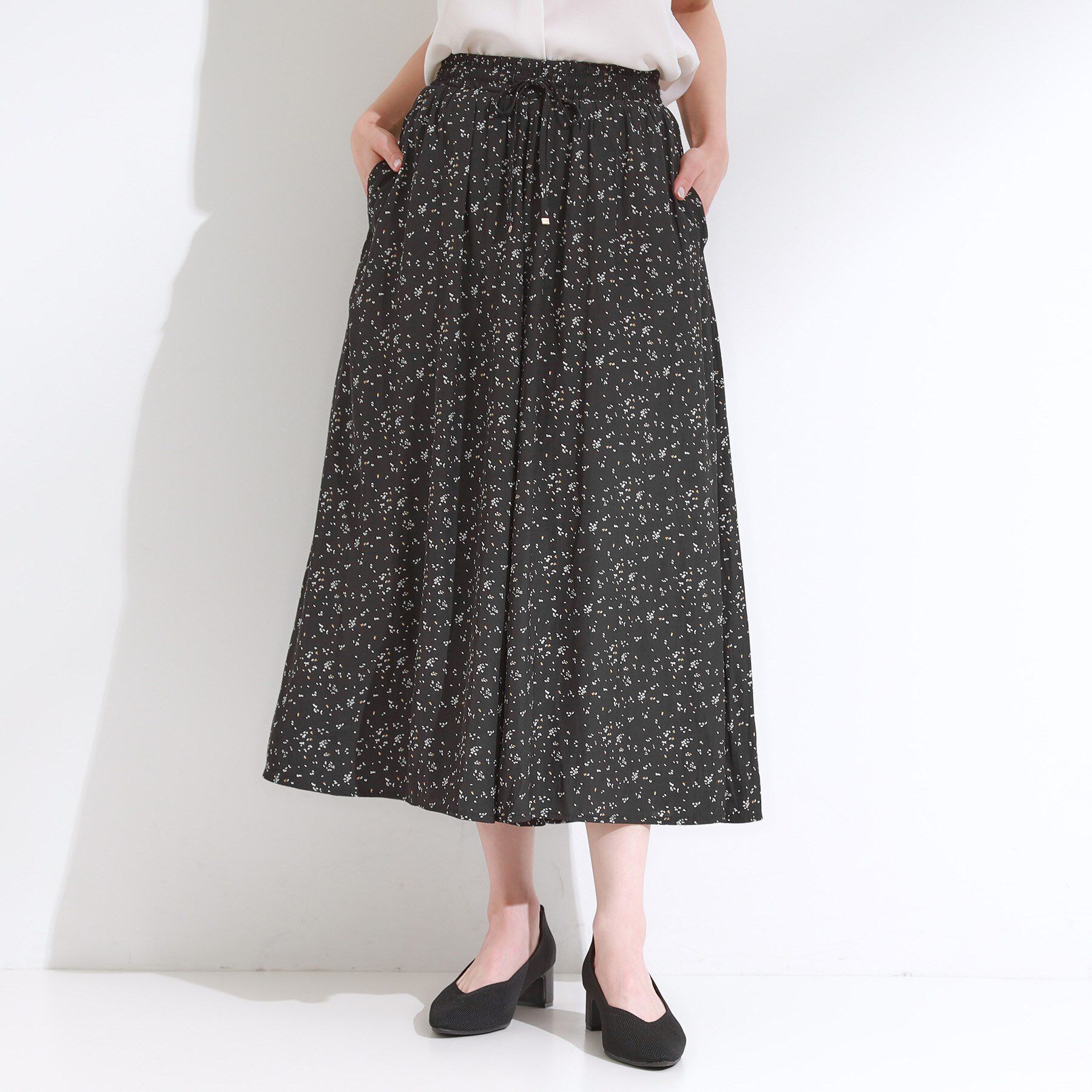 SHOO･LA･RUE「【S-LL/裏地ひんやり】スカート見えで上品に マットサテンスカーチョ」|その他|