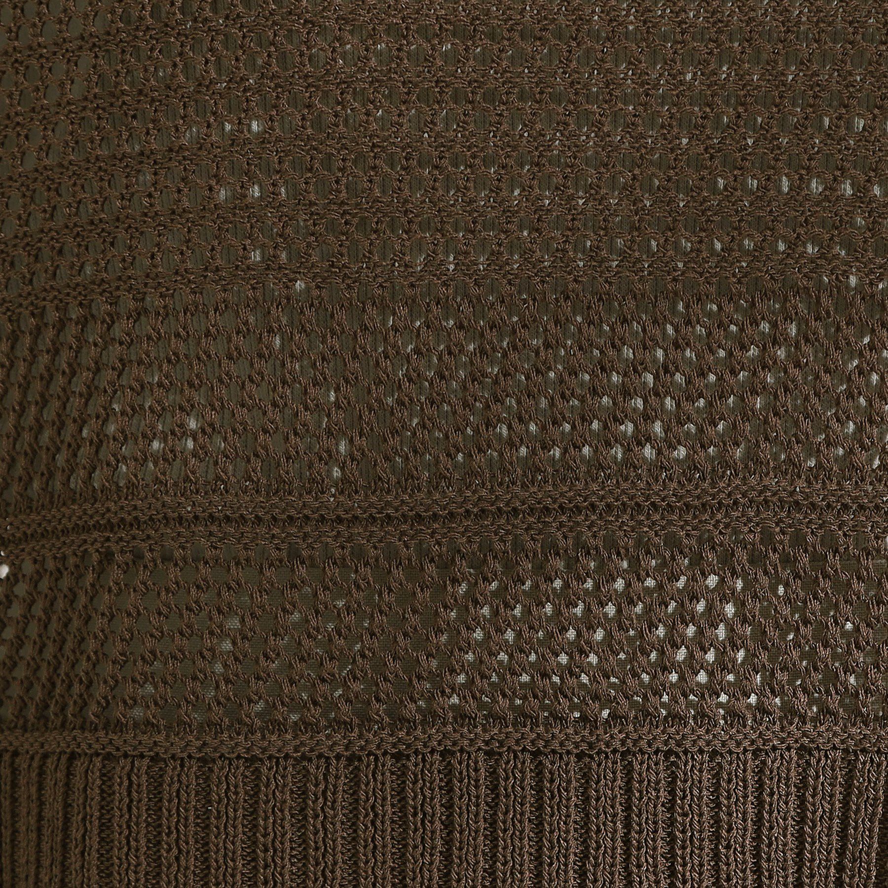 SHOO･LA･RUE「【S-LL】裾フリンジマクラメVネックニット」|ニット・セーター|