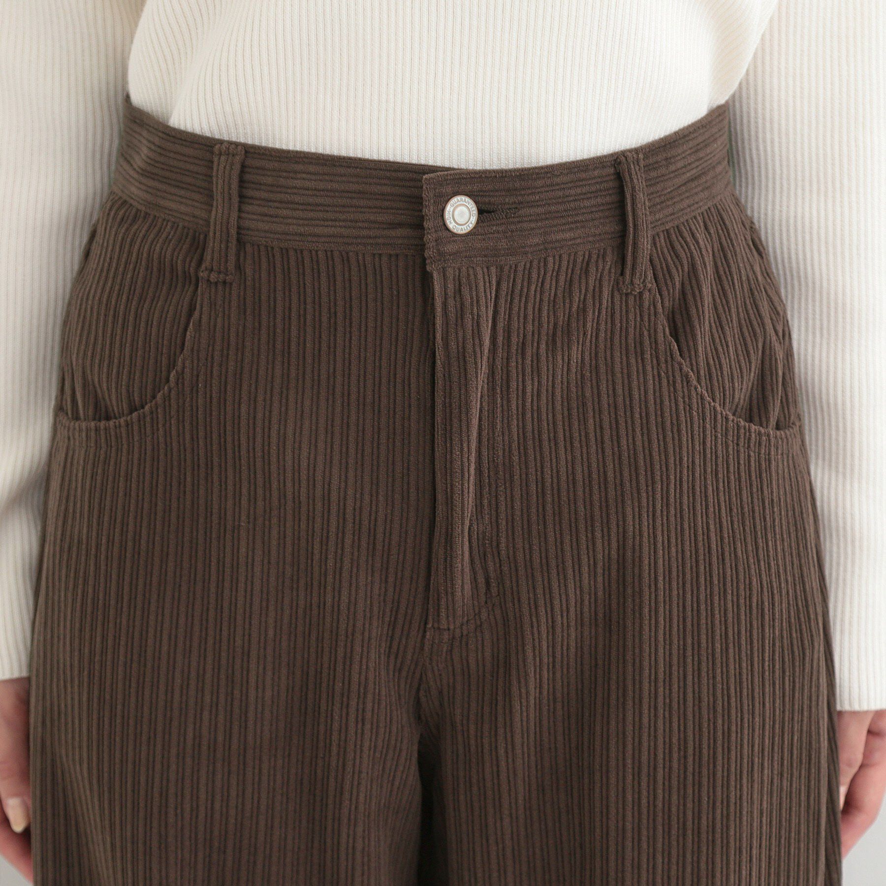 SHOO･LA･RUE「【S-LL】大人っぽく穿ける 股上深め コーデュロイカーブパンツ」|その他|