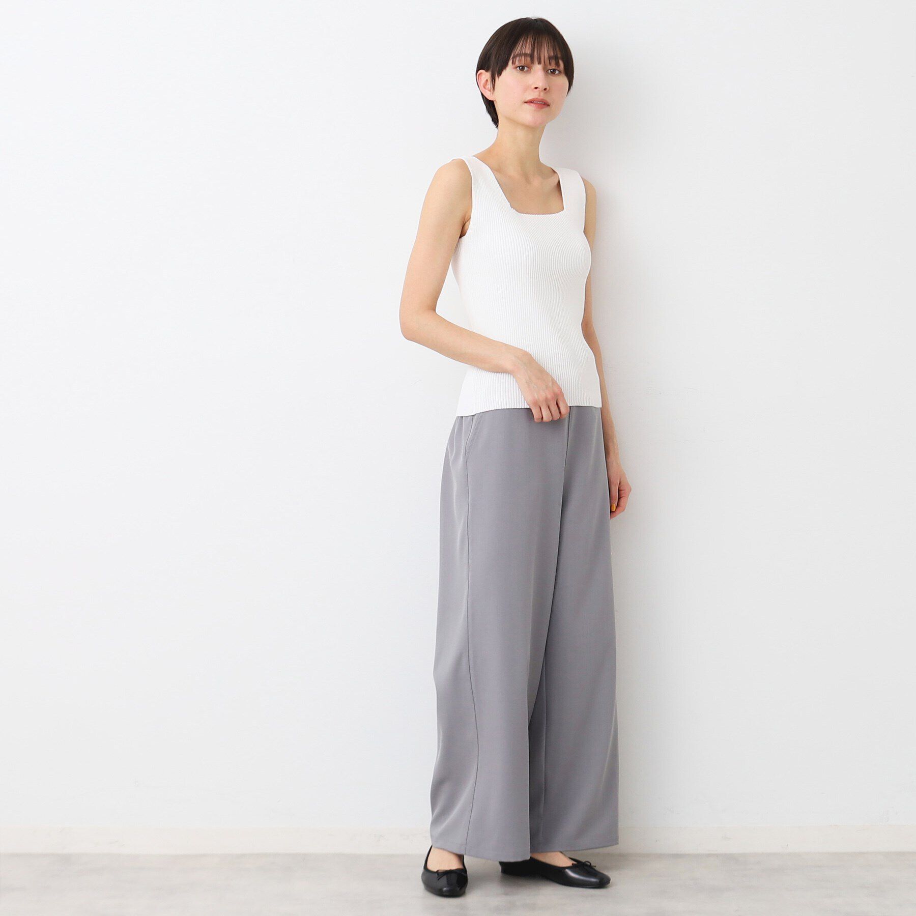 Dessin「【洗える】ニットリブタンクトップ」|キャミソール|