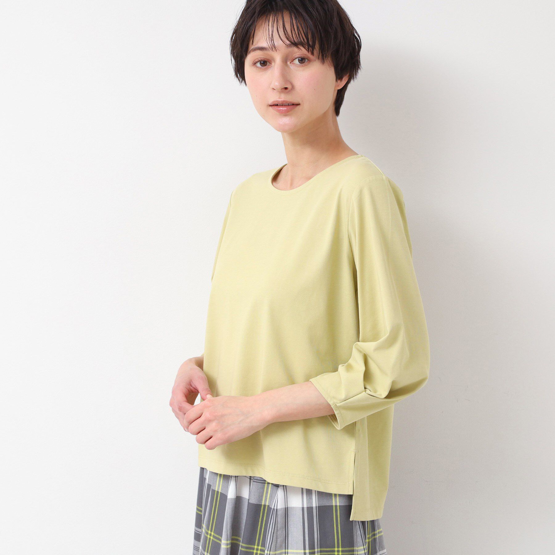 Dessin「【接触冷感・UV・洗える】袖ニュアンスカットソー」|Tシャツ・カットソー|