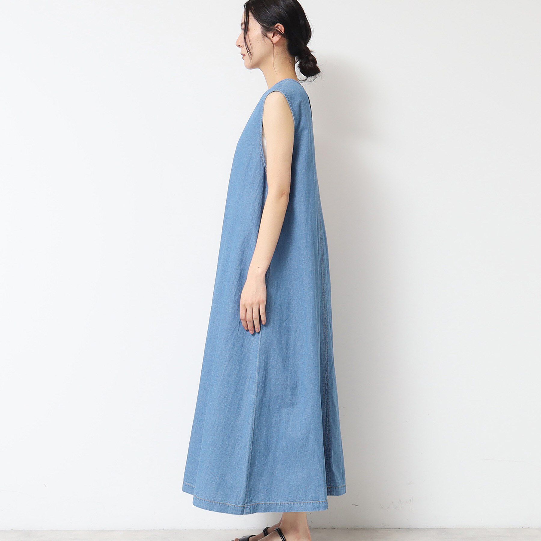 Dessin「【洗える】綿麻デニムワンピース」|ワンピース|