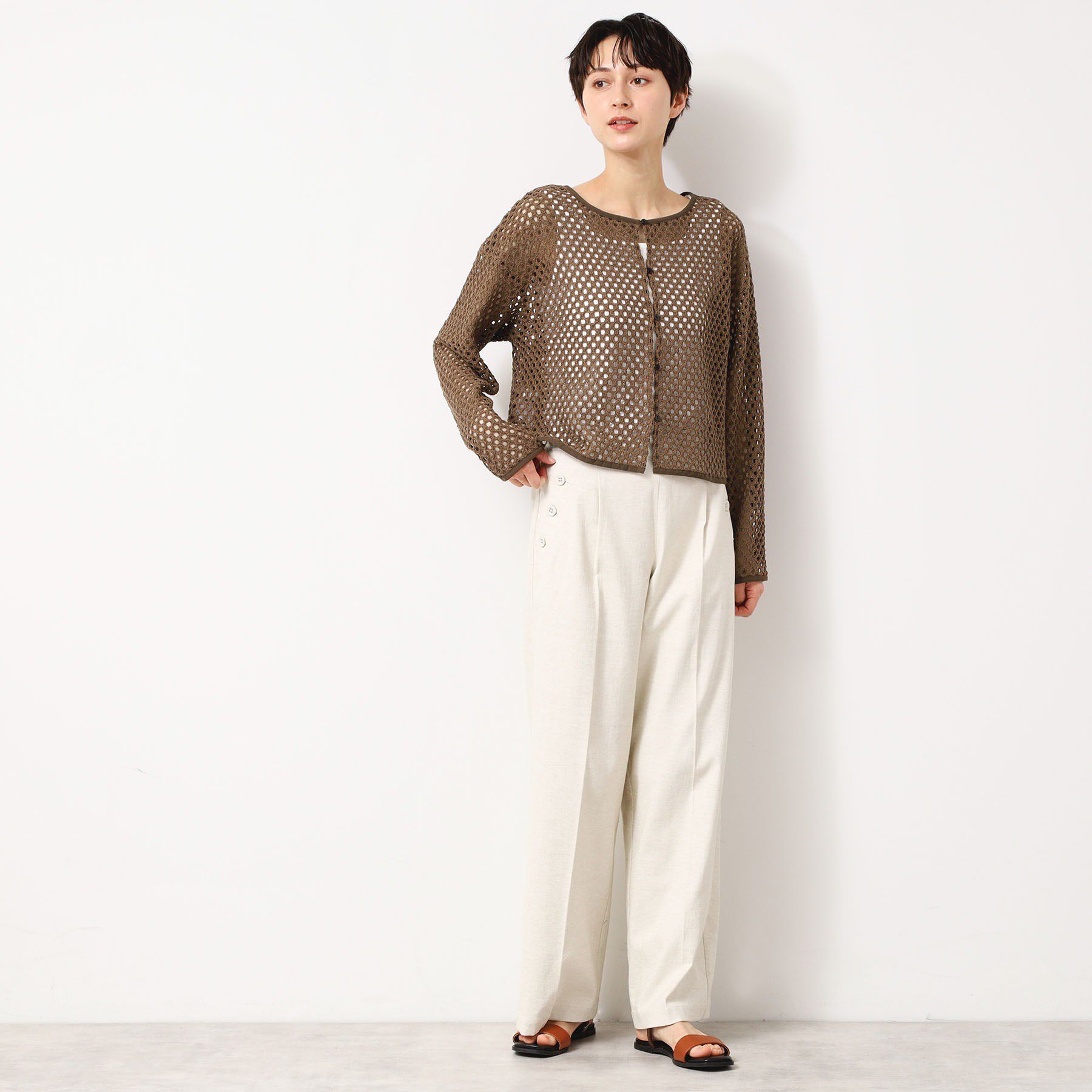 Dessin「【2WAY・セットアップ可能・洗える】メッシュレース」|カーディガン|