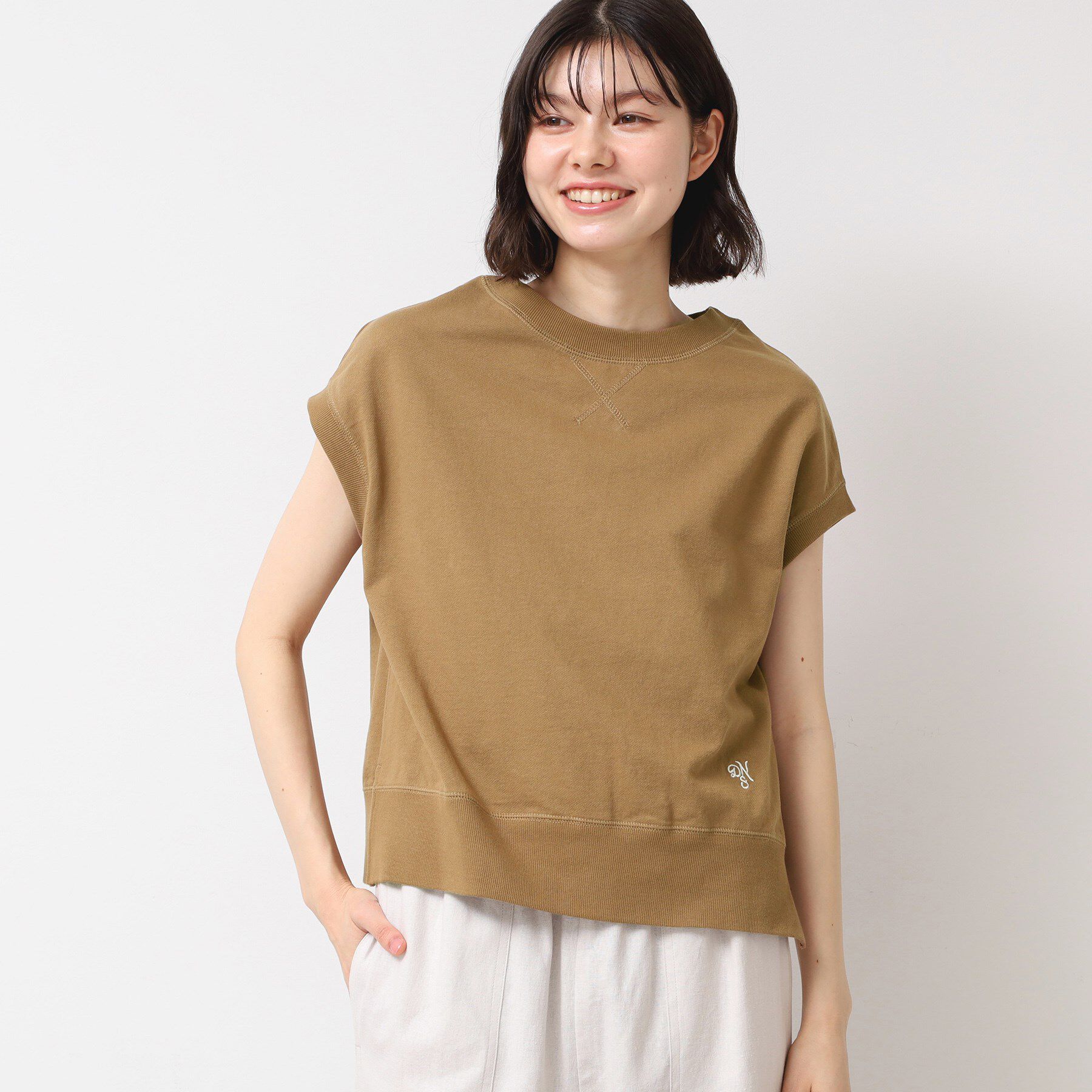 Dessin「【洗える】フレンチスリーブリブ付きカットソー（S～L）」|Tシャツ・カットソー|