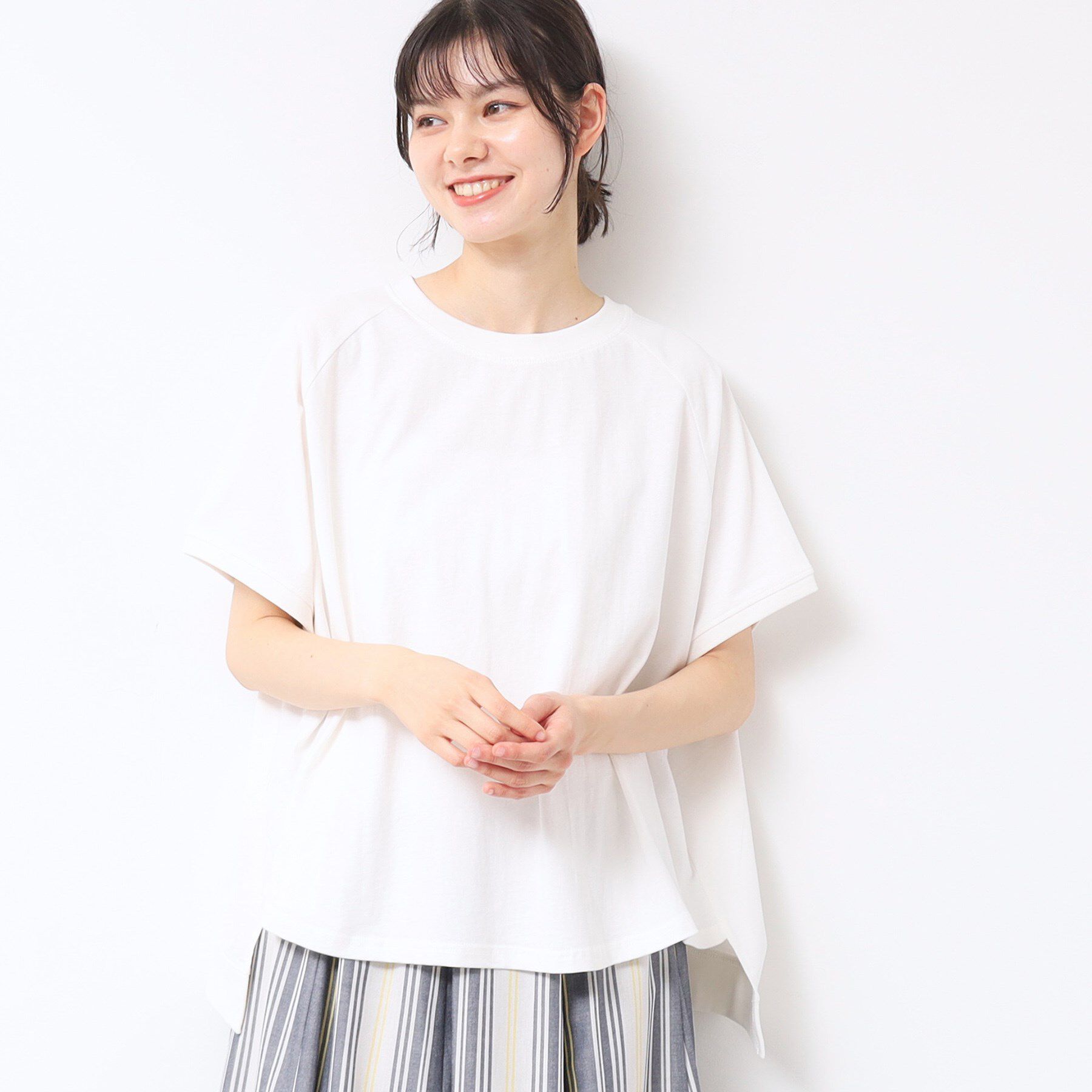 Dessin「【洗える】ワイドラグランスリーブカットソー（XS～L）」|Tシャツ・カットソー|ホワイト(002)