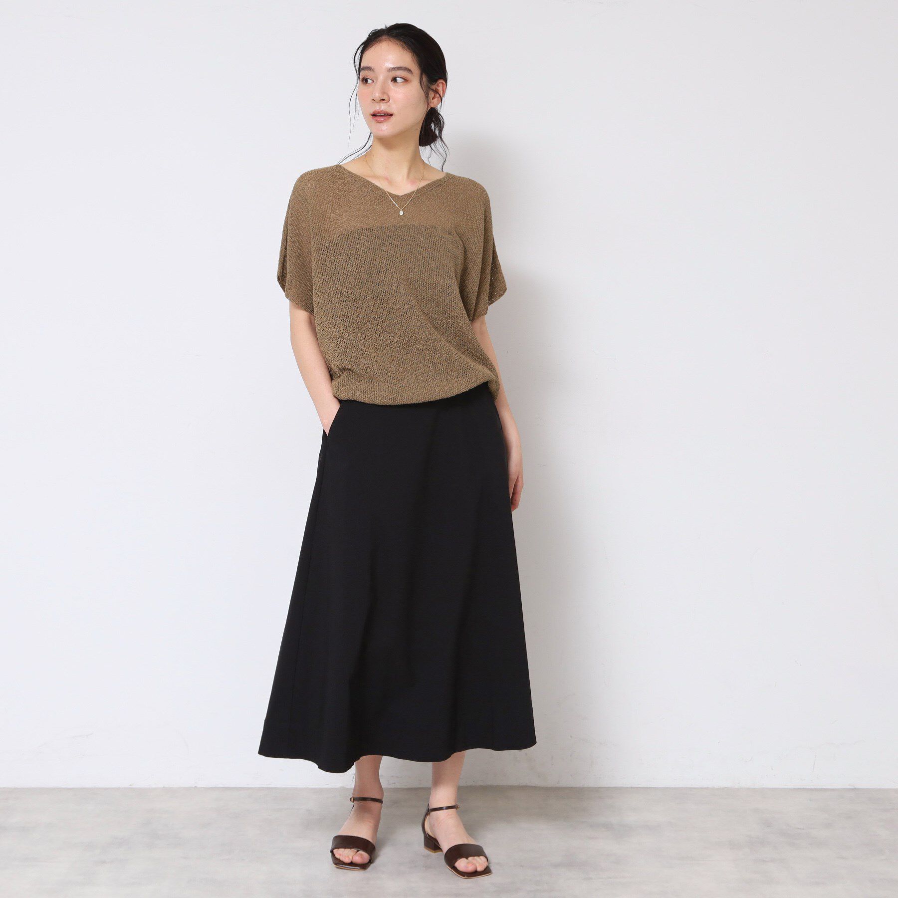 Dessin「【洗える】Aラインストレッチスカート」|スカート|