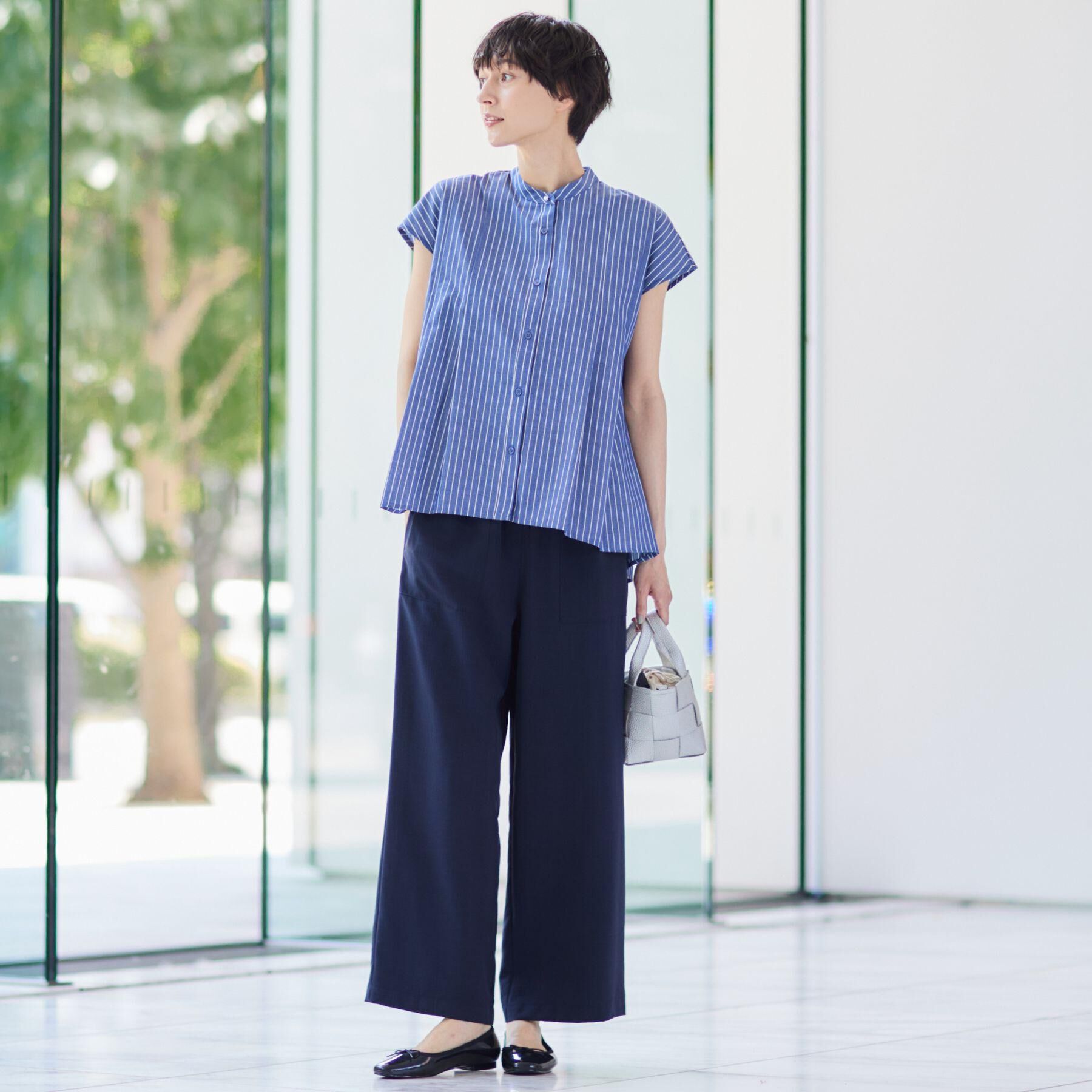 Dessin「【洗える】フレンチスリーブフレアーブラウス（XS～L）」|シャツ・ブラウス|