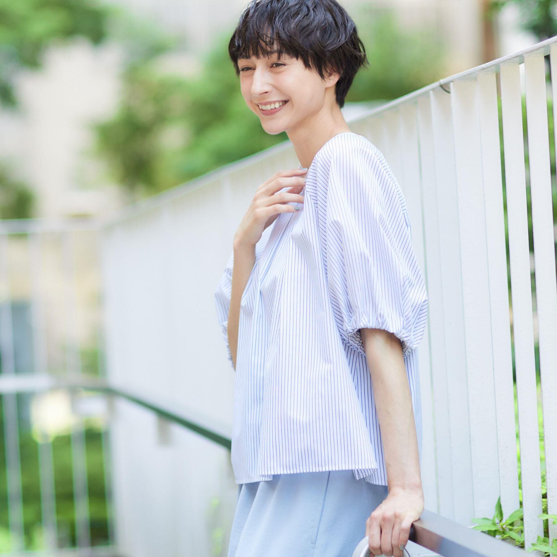 Dessin「【洗える】ギャザー入りバルーンスリーブブラウス」|シャツ・ブラウス|