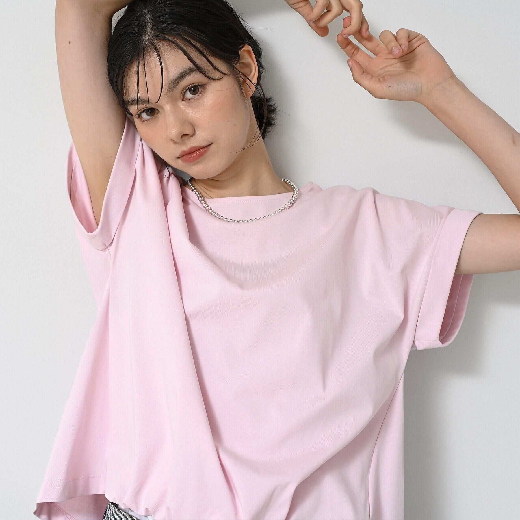 Dessin「【二の腕カバー／UVカット】ロールアップスリーブ裾ギャザーカットソー」|Tシャツ・カットソー|