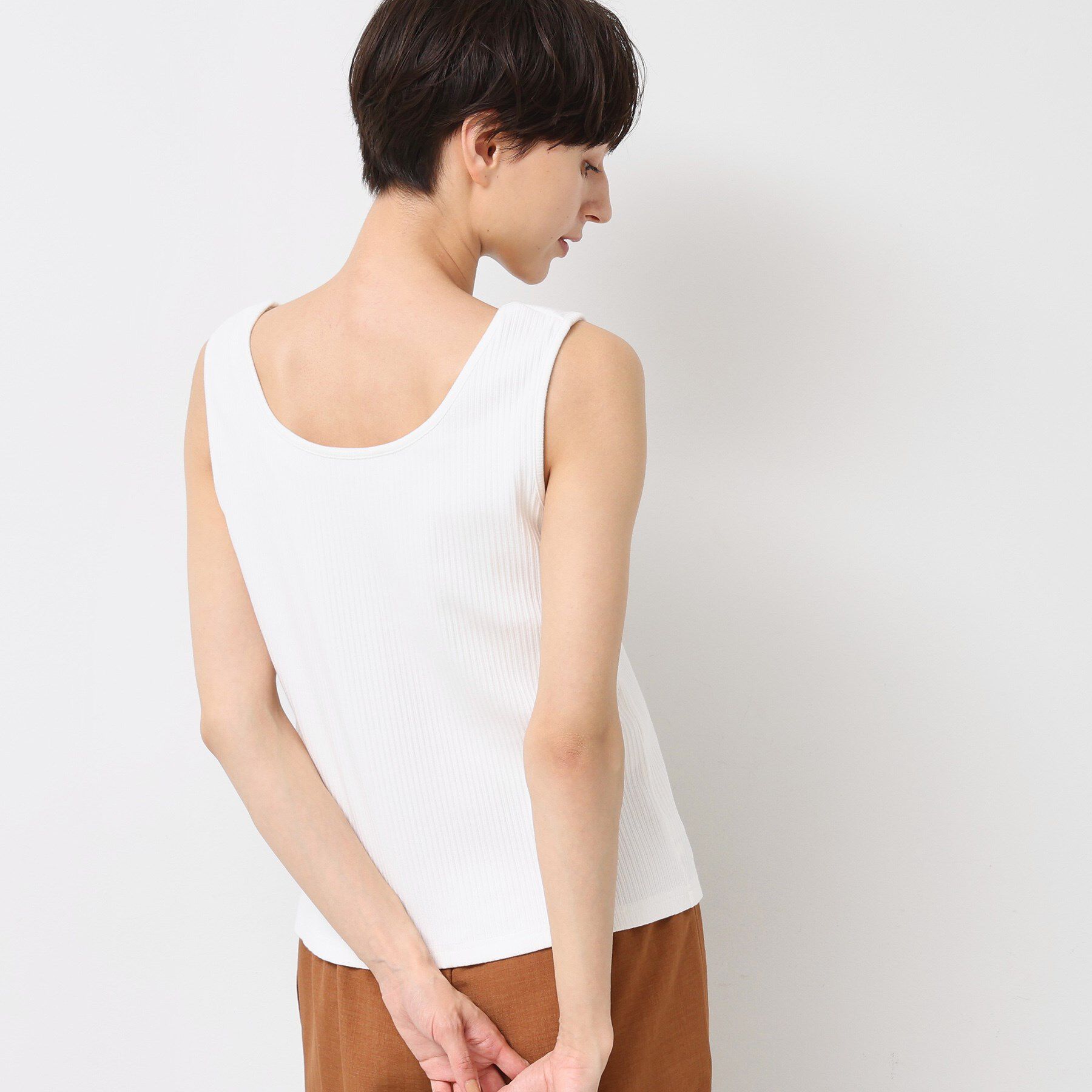 Dessin「【2WAY・洗える】リブタンクトップ」|キャミソール|