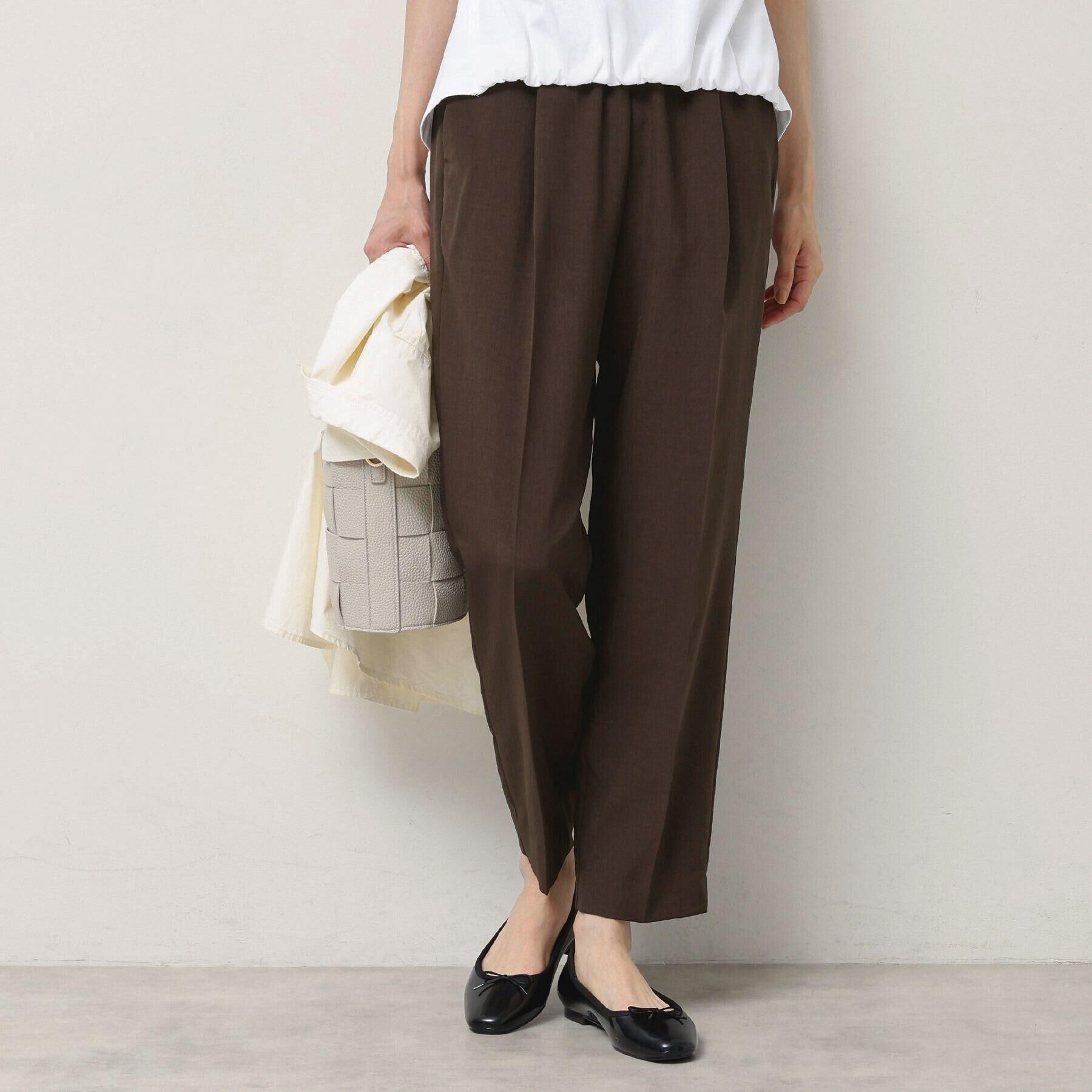 Dessin「【ウエストゴム・洗える】センターライン入りテーパードパンツ（XS～L）」|その他|ブラウン(044)
