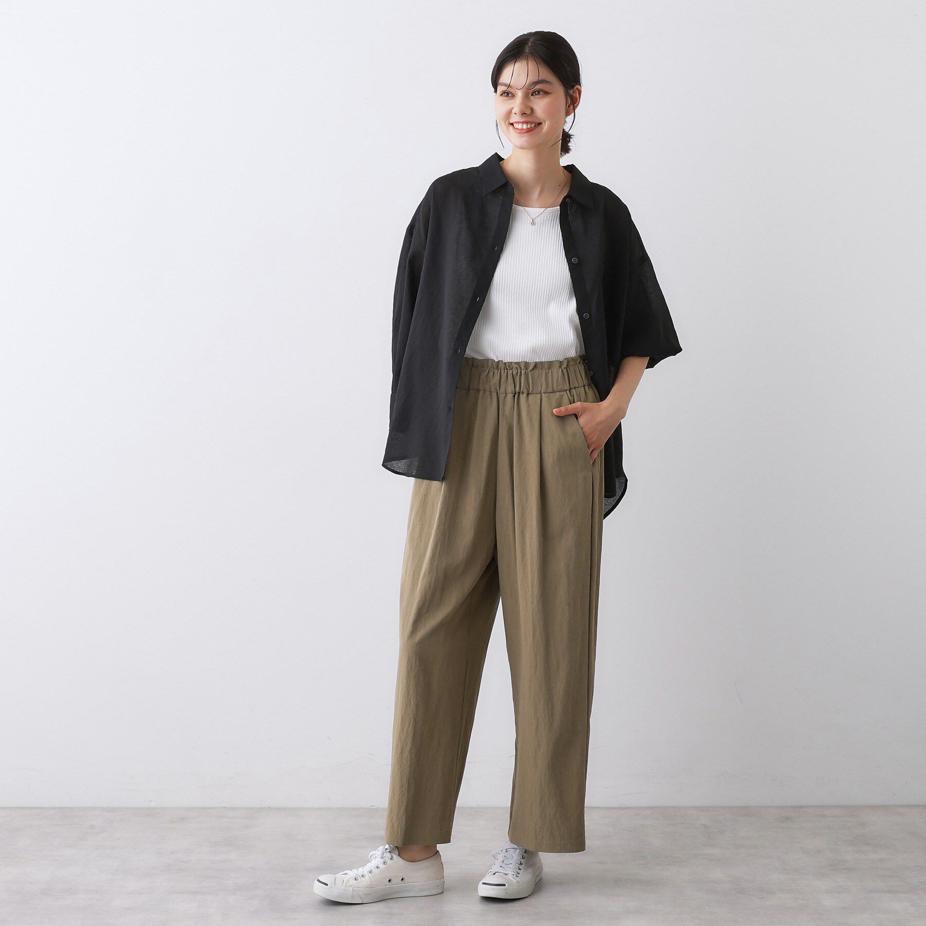 Dessin「【ウエストゴム/洗える】リラクシーナイロンパンツ」|その他|