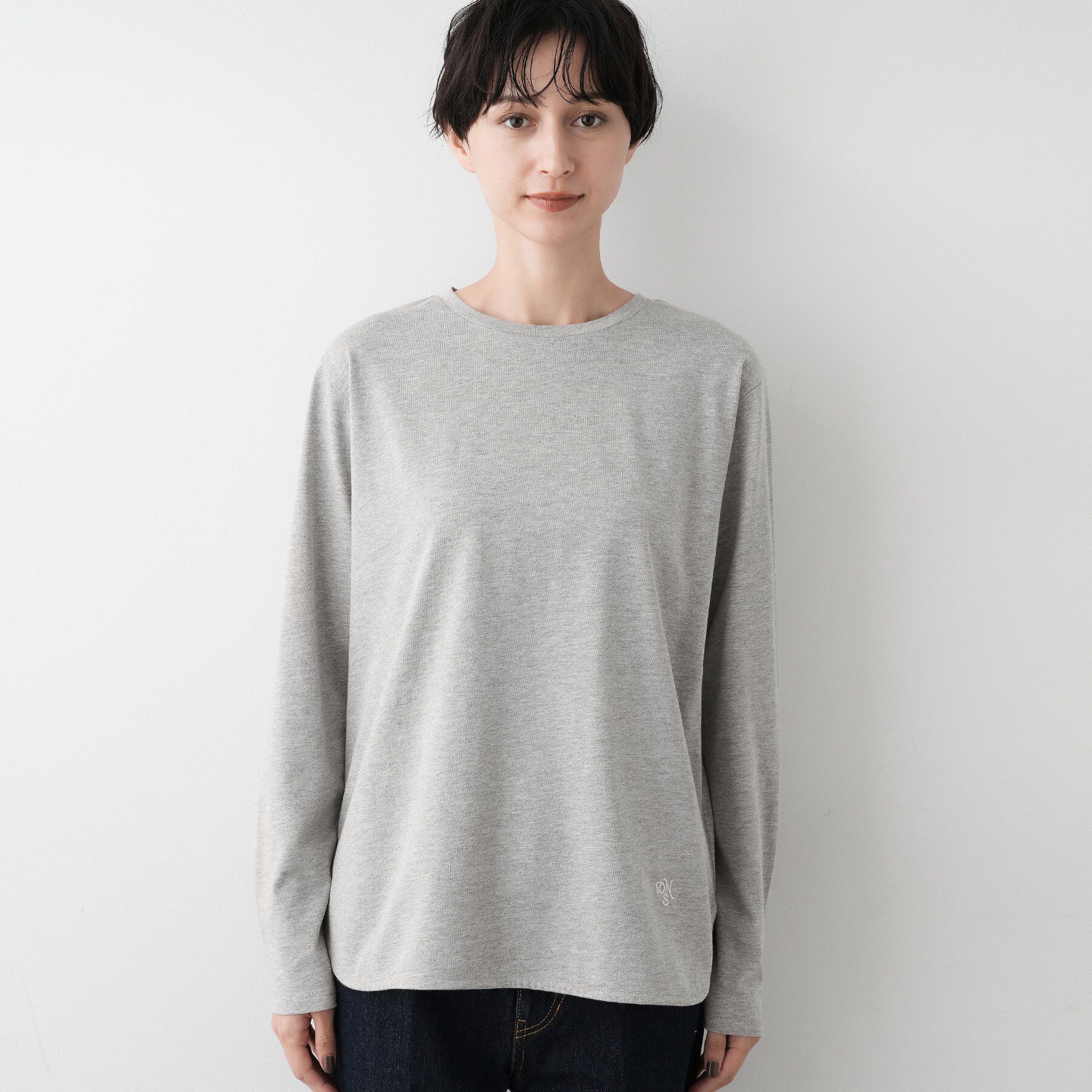 Dessin「【選べる首元デザイン/洗える】クルーネックロングTシャツ」|Tシャツ・カットソー|