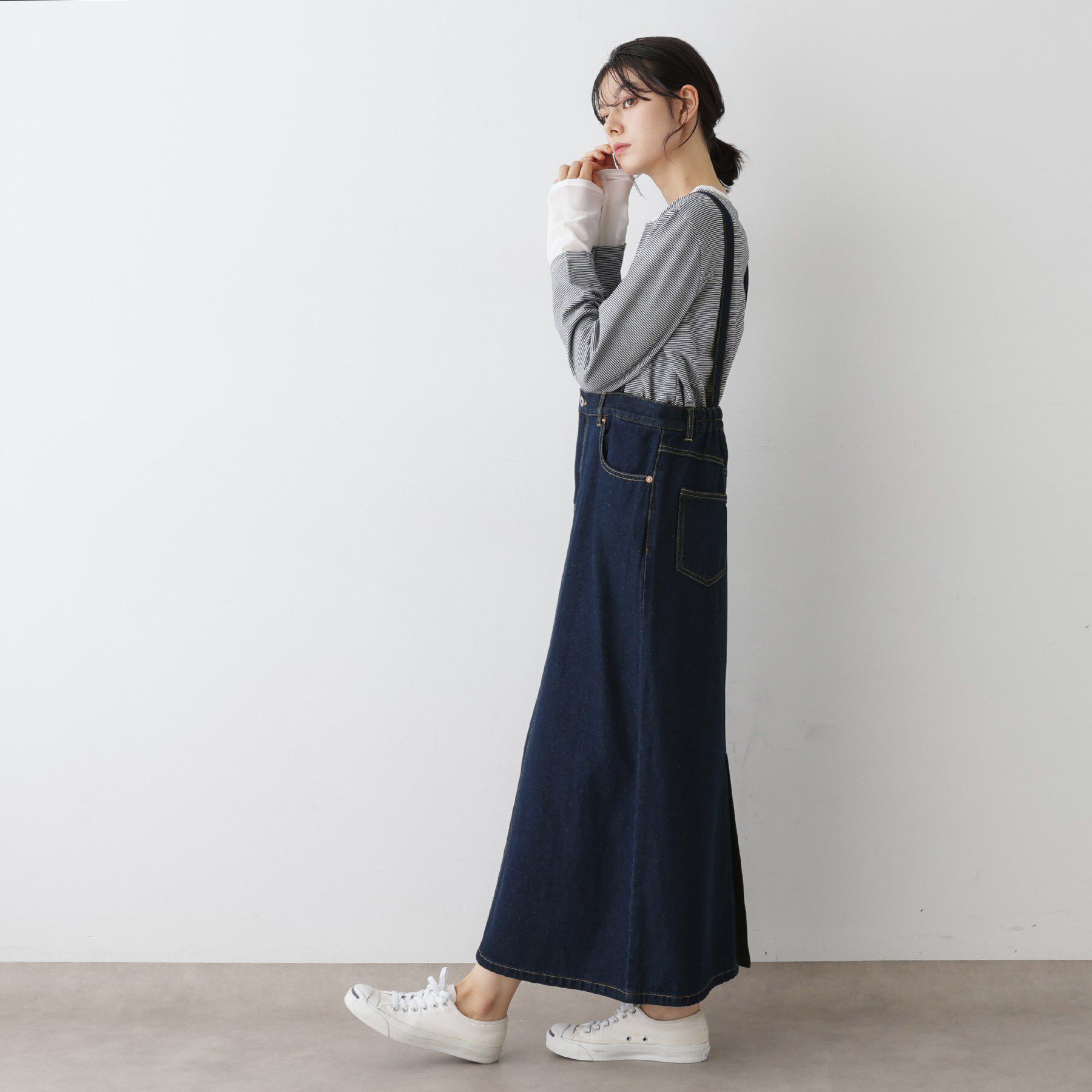 Dessin「【2WAY・洗える】デニムジャンパースカート」|スカート|