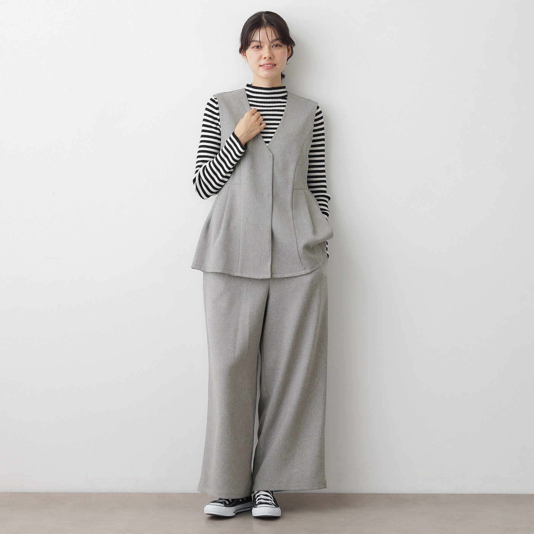 Dessin「【2点セット/ウエストゴム/洗える】ツイストクロスセットアップ」|スーツ|