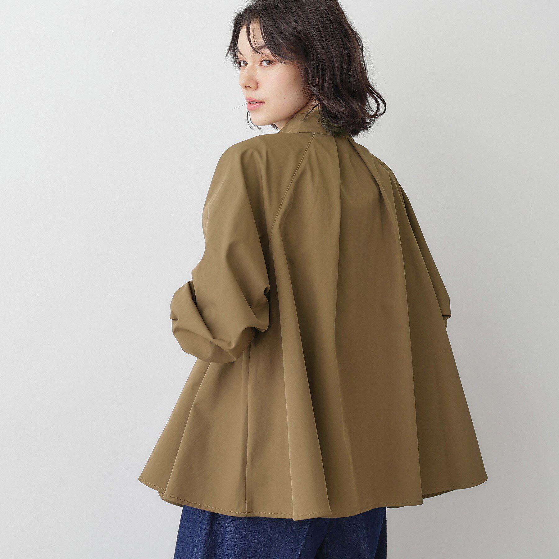 Dessin「【洗える】スタンドカラーAラインジャケット」|テーラードジャケット|