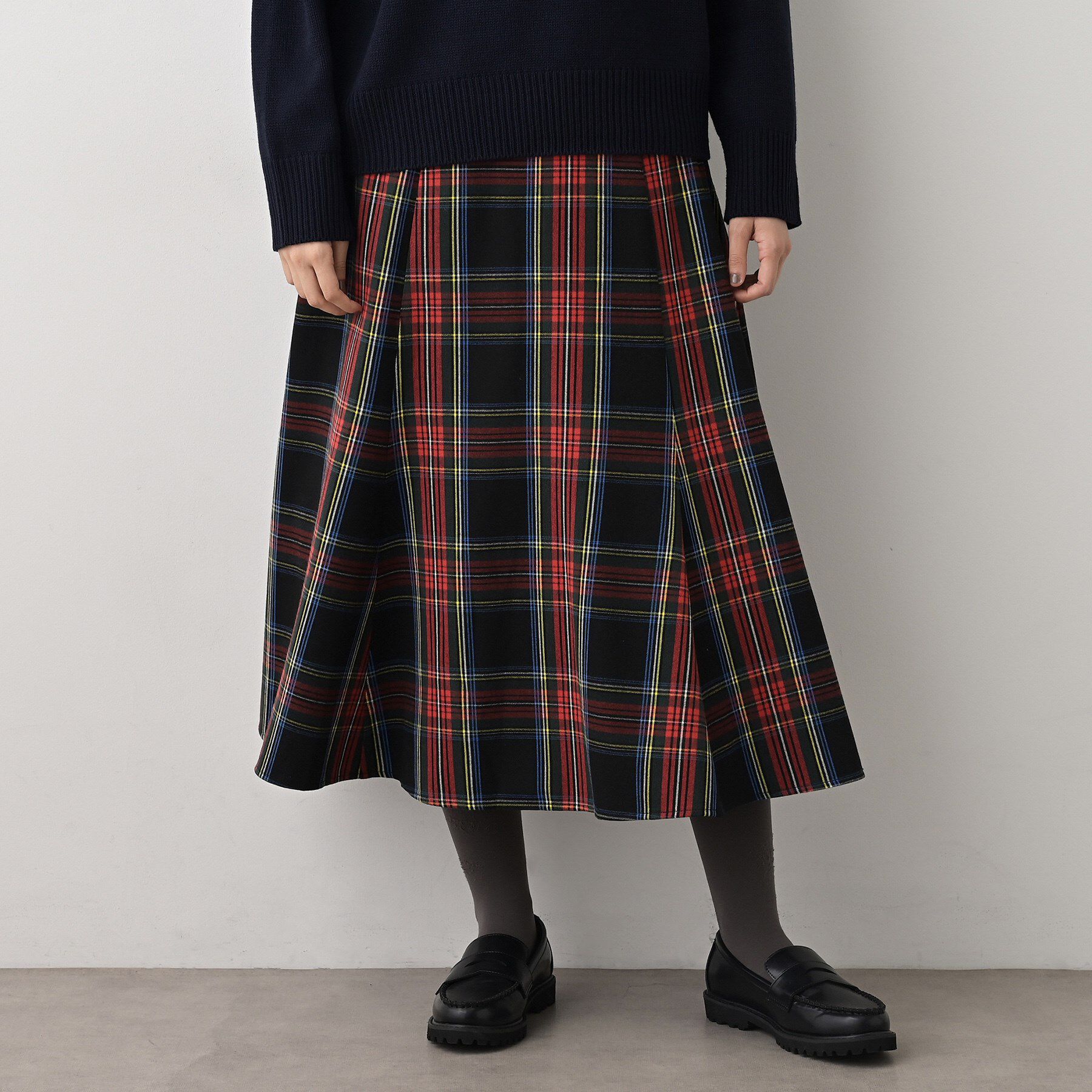 Dessin「【洗える】チェック柄起毛フレアスカート」|スカート|
