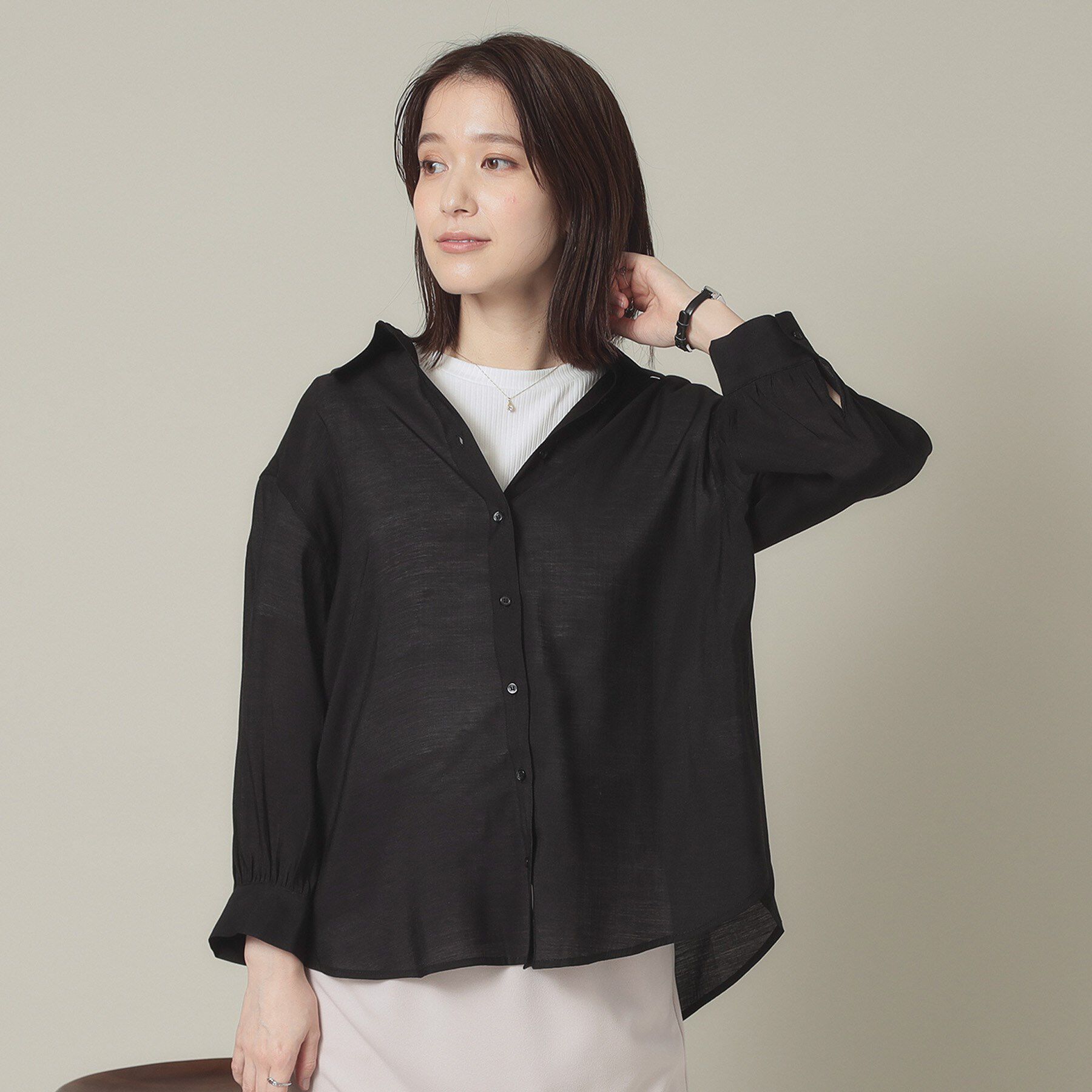 ITS&rsquo;DEMO「【手洗い可】シアーシャツ」|シャツ・ブラウス|