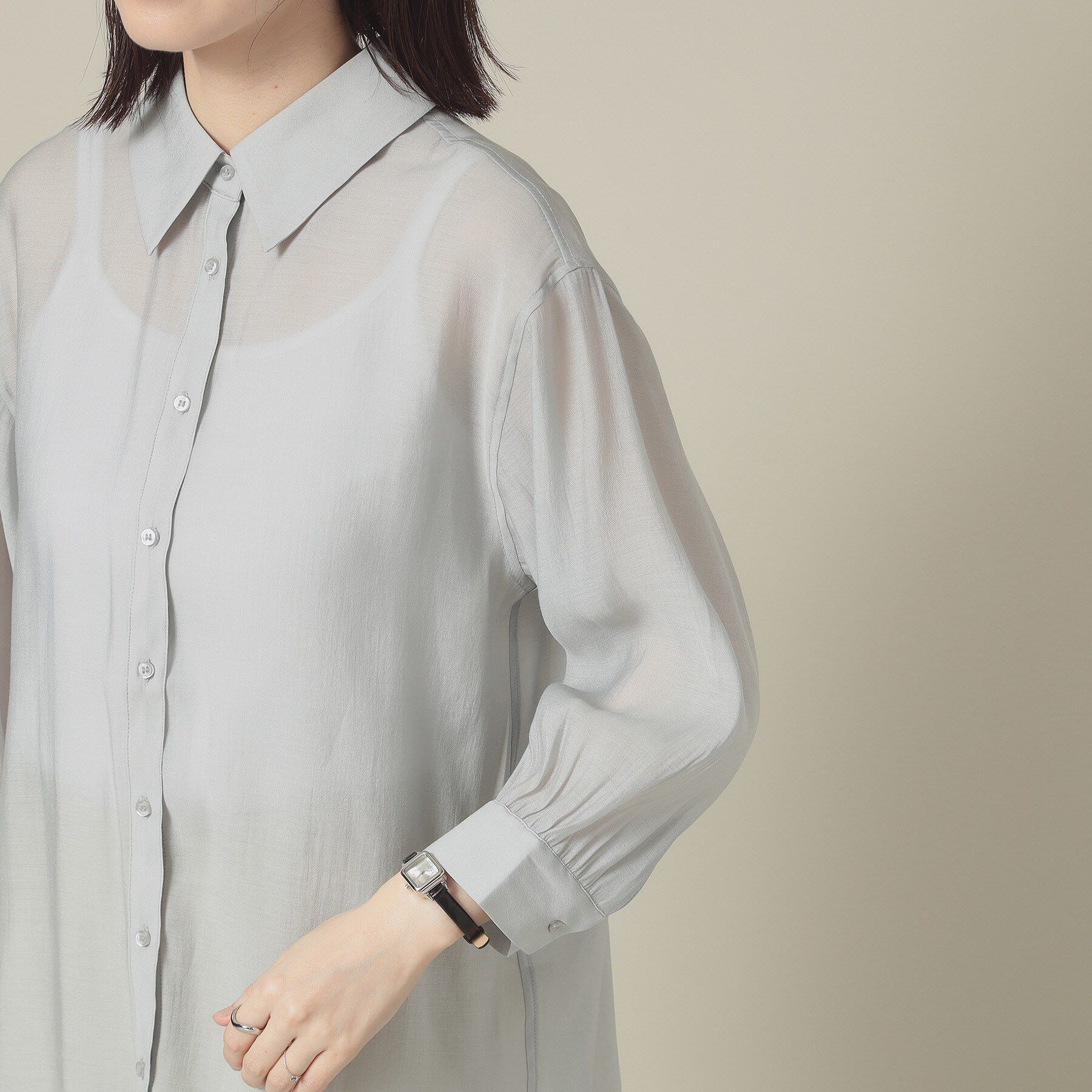 ITS&rsquo;DEMO「【手洗い可】シアーシャツ」|シャツ・ブラウス|