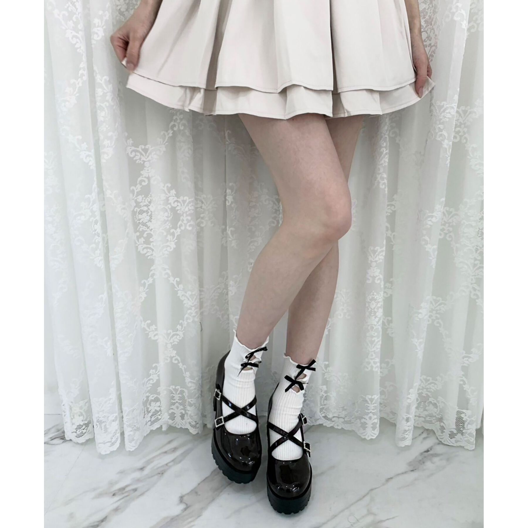 csT&P「厚底キラキラダブルストラップパンプス」|パンプス|