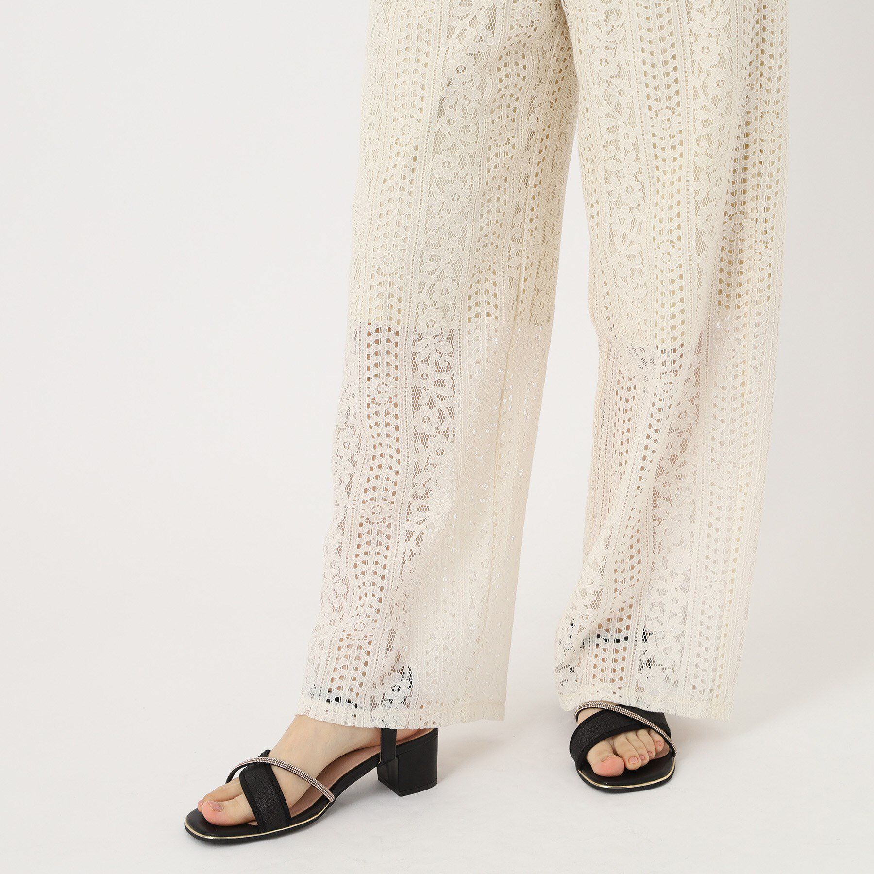 ESPERANZA「ラメ&times;ラインストーンスクエアトゥサンダル」|サンダル|