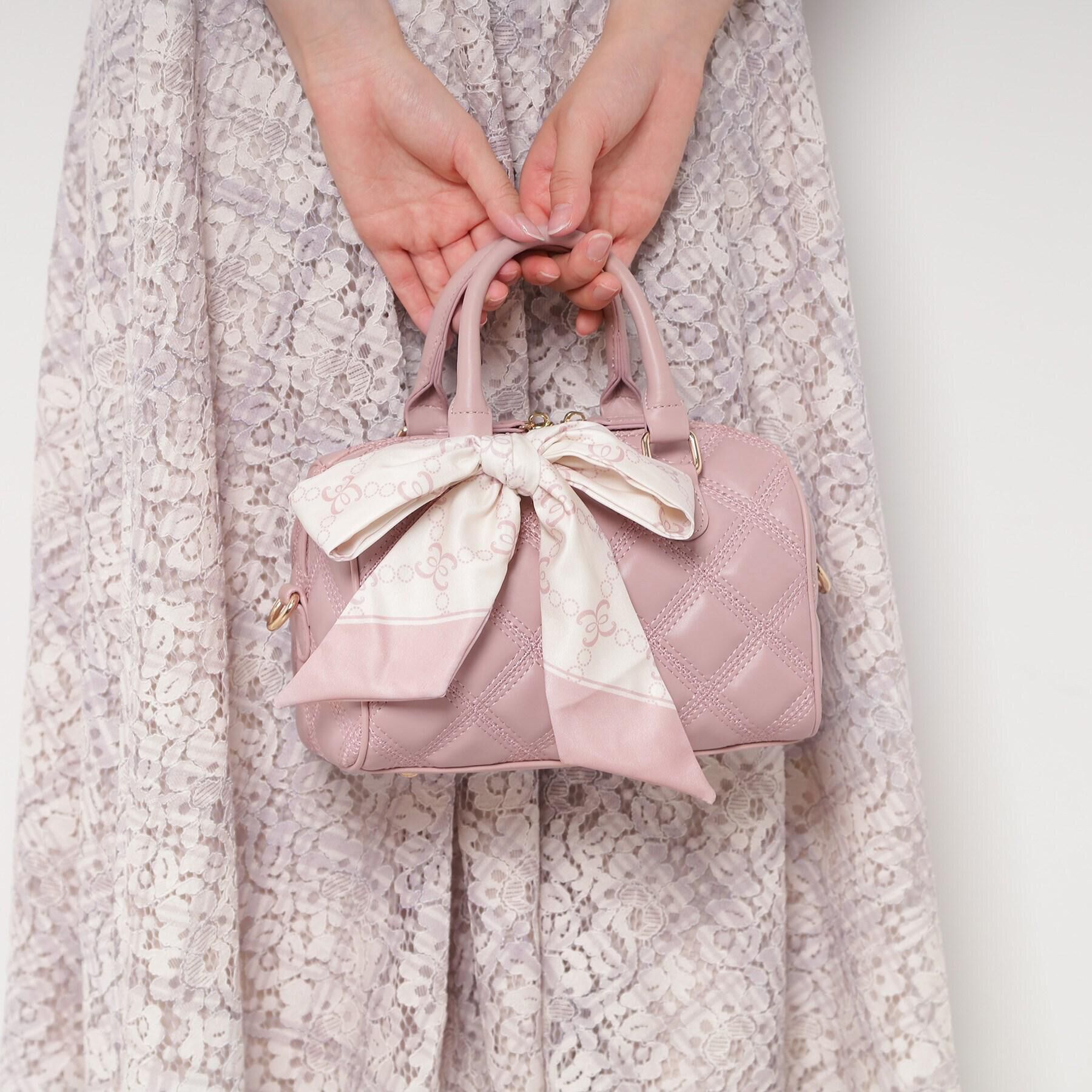 ESPERANZA「スカーフリボンキルティングバッグ」|ショルダー・メッセンジャー|ピンク(072)