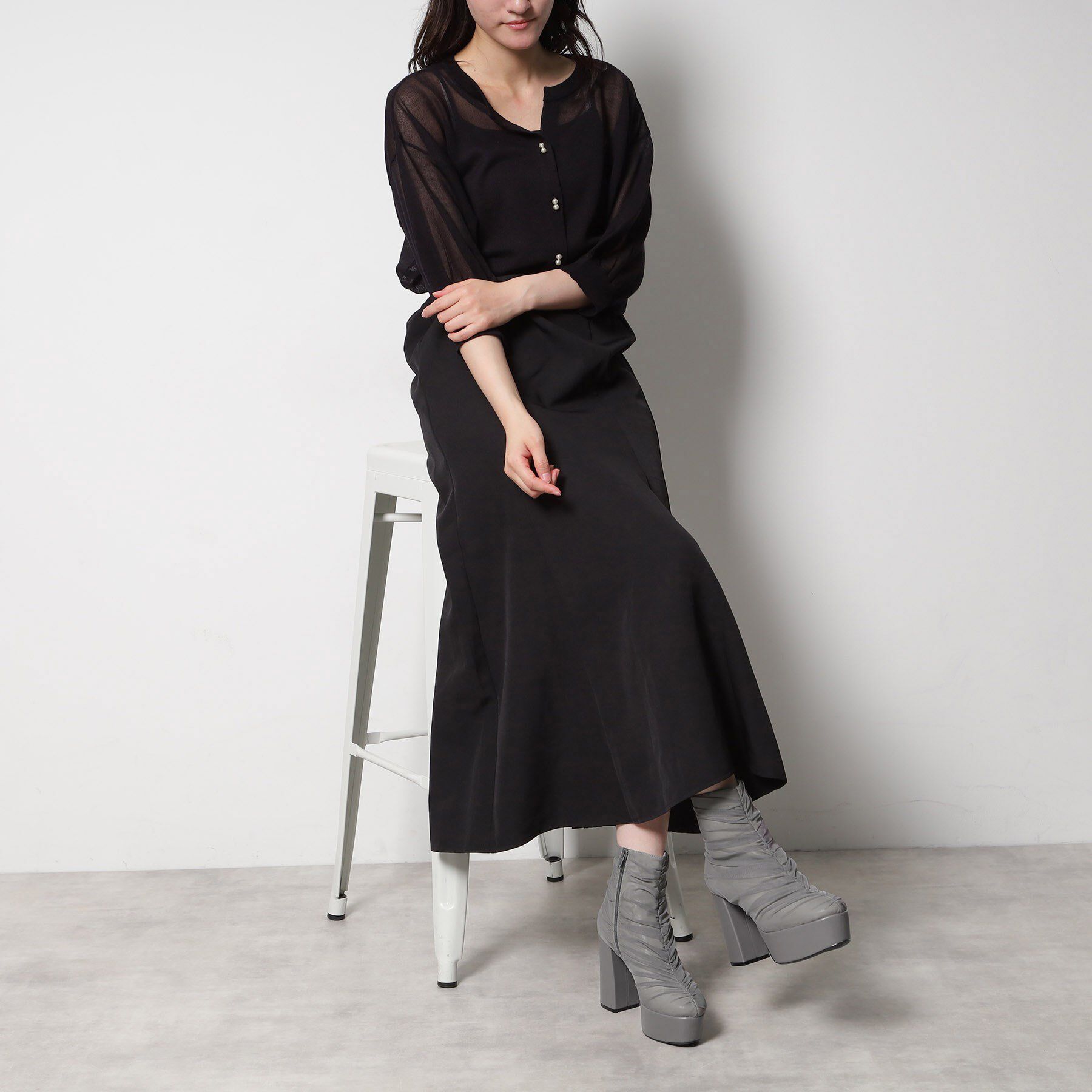 ESPERANZA「【ラク盛り／ショートブーツ】リピーター続出／脚長美脚 厚底シャーリングブーツ」|ショートブーツ|