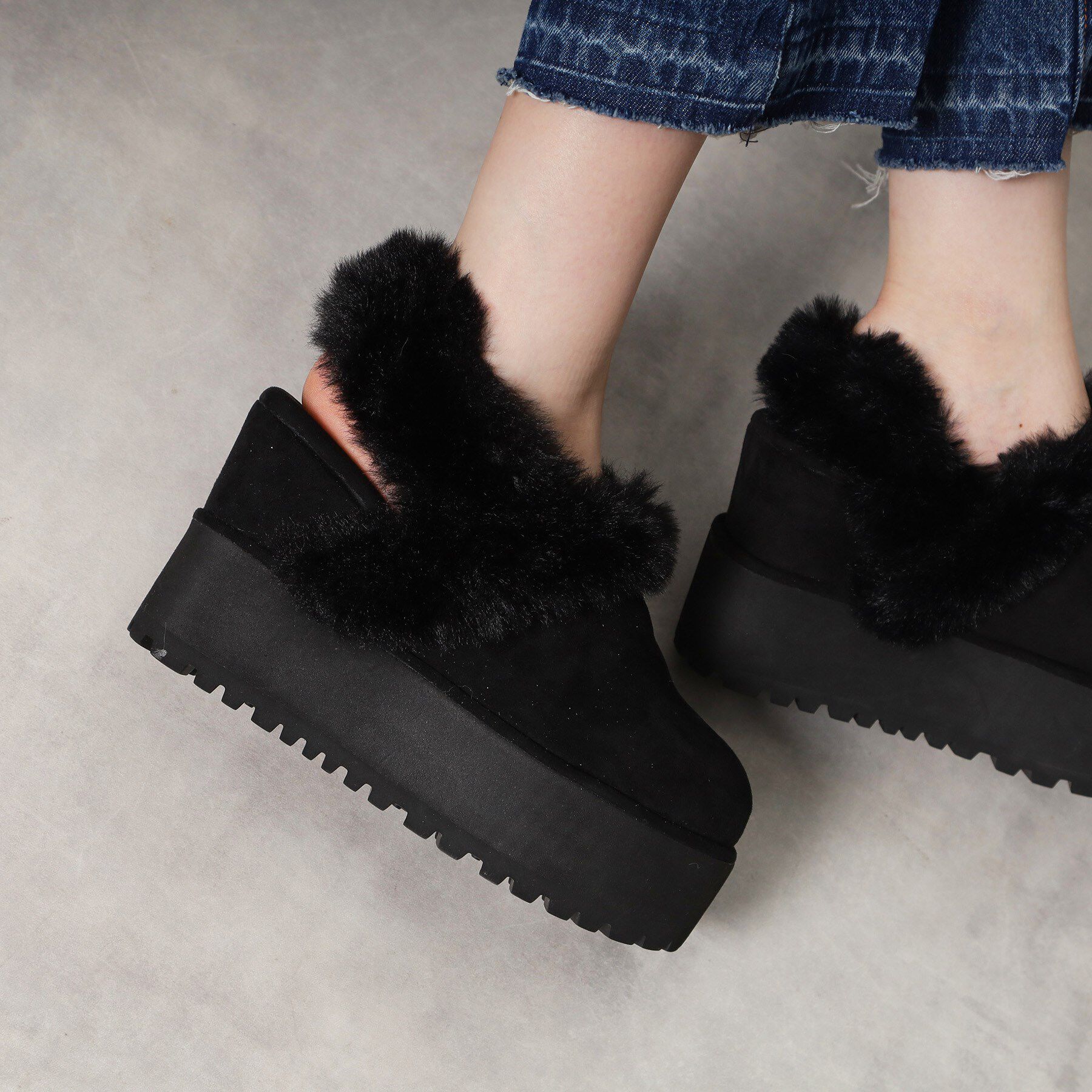 ESPERANZA「厚底2WAYフェイクムートンサボ」|ショートブーツ|